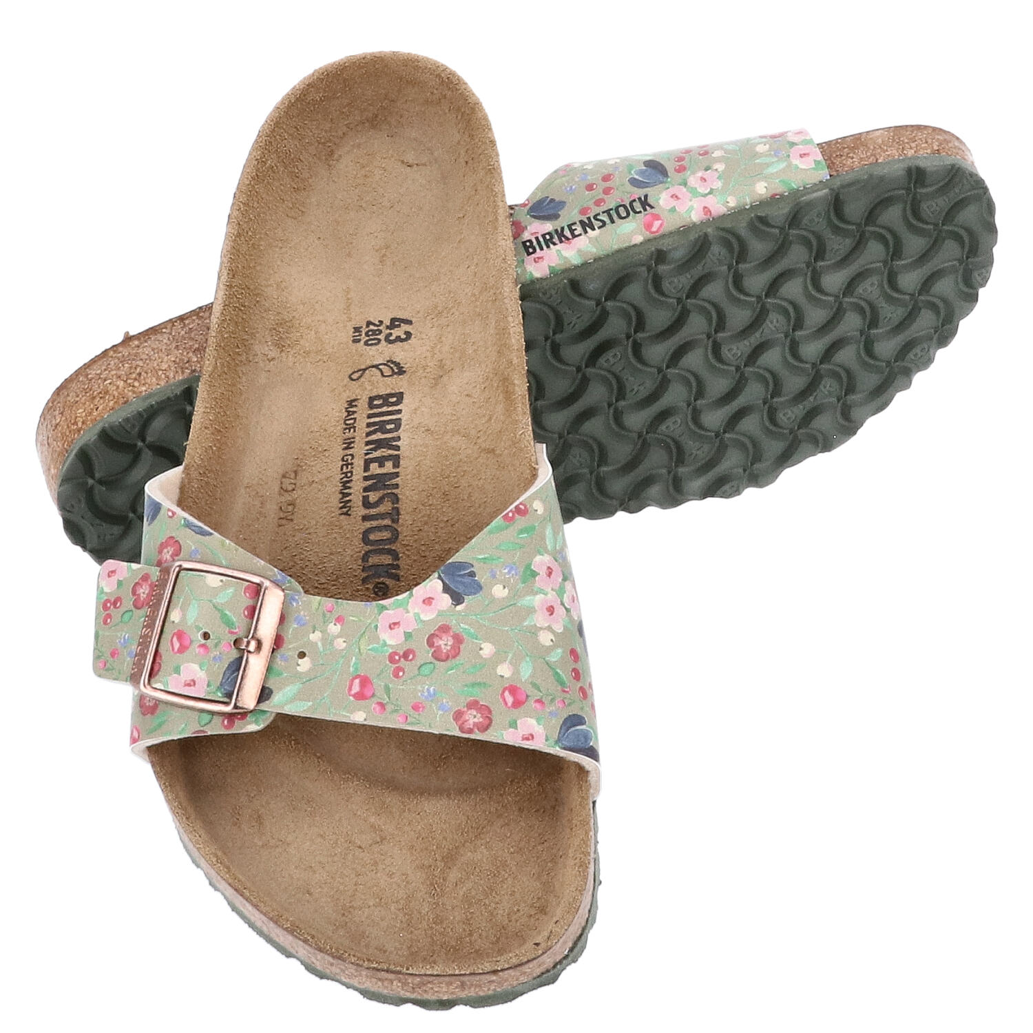 Birkenstock Sandalen Größe 43 Madrid BS Meadow Flowers Khaki   Abbildung 1