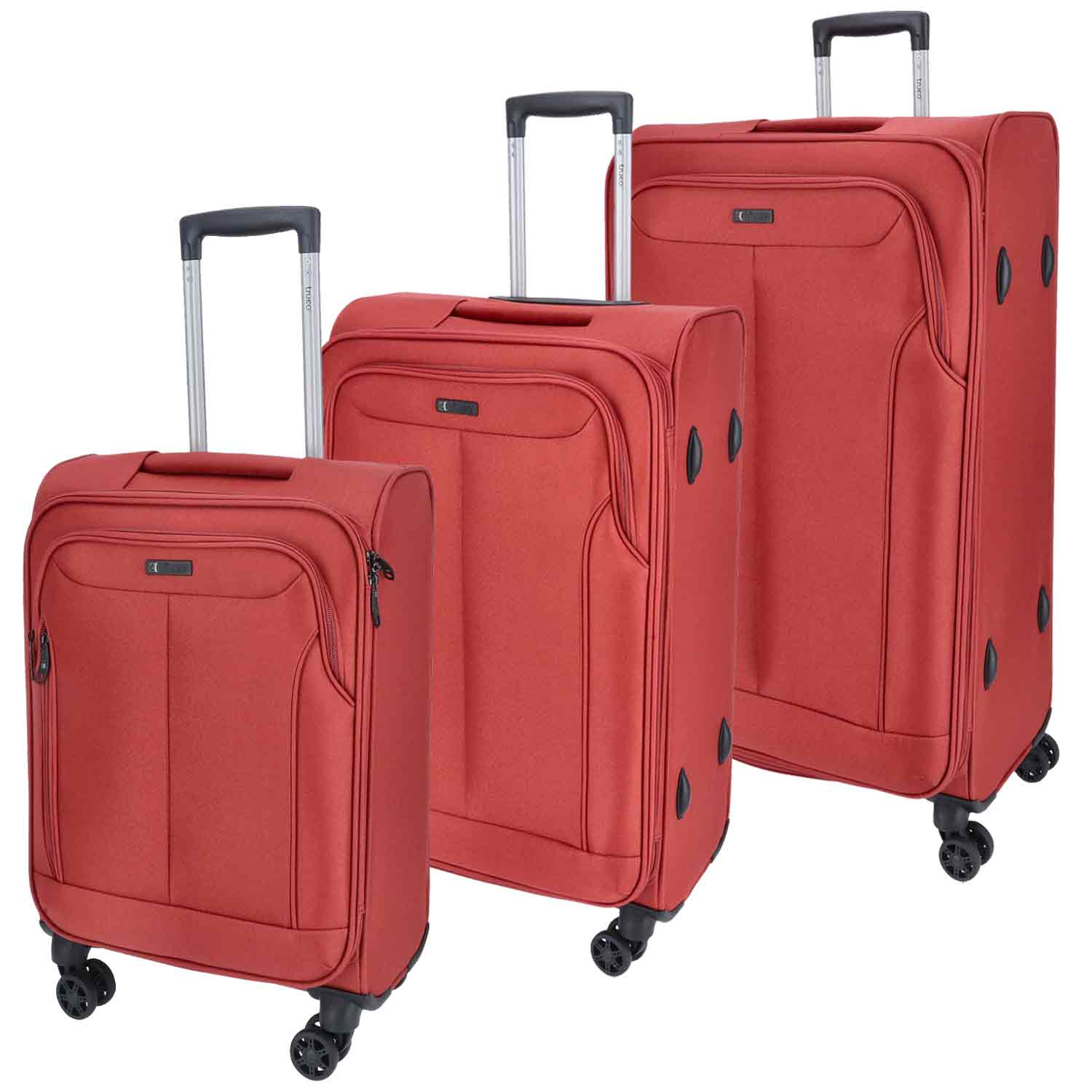 TheTrueC 4 Rollen Koffer 3er Set  S/M/L Kopenhagen Rostfarbe Abbildung 1