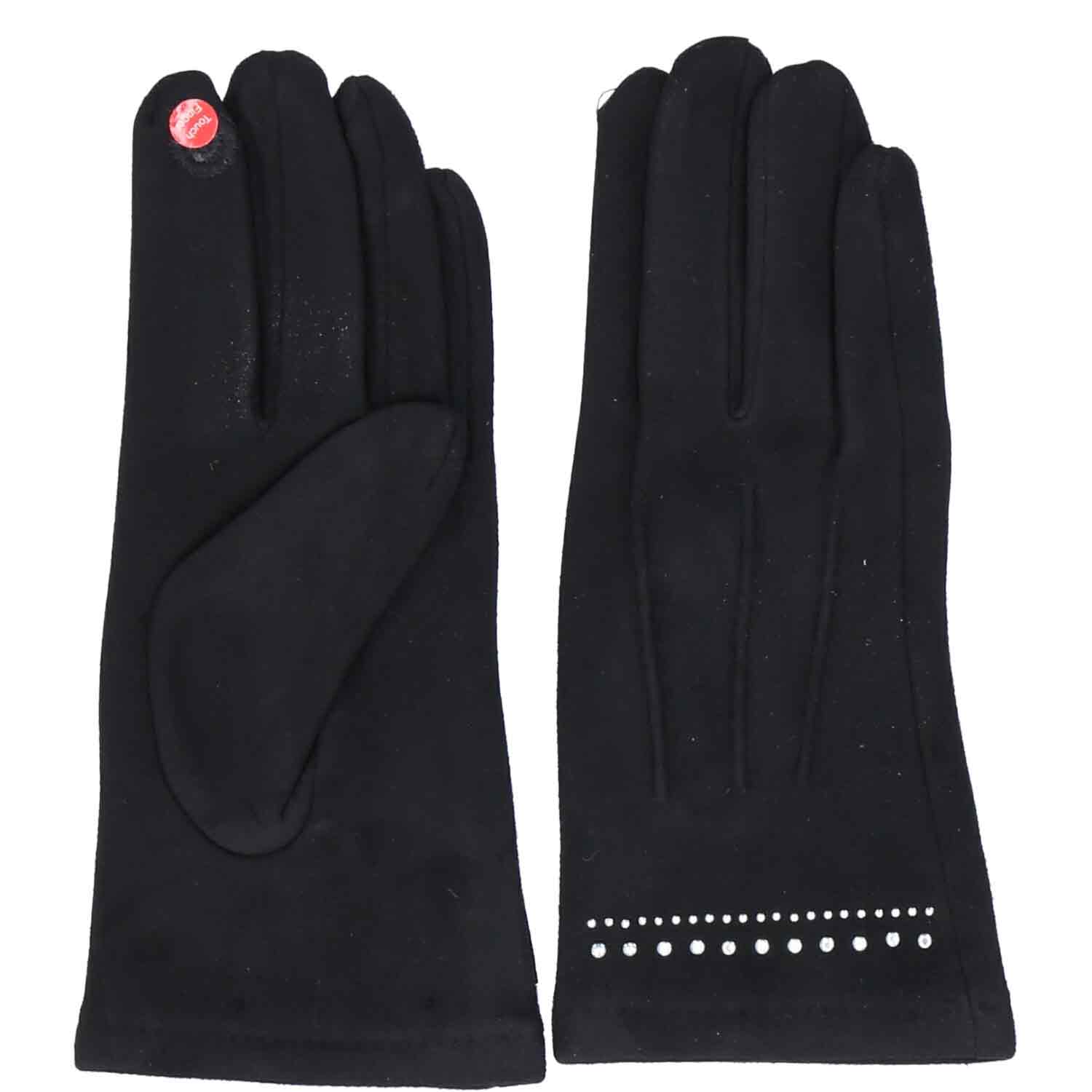 Antonio Damen Handschuhe Elegant mit Diamonds  Black