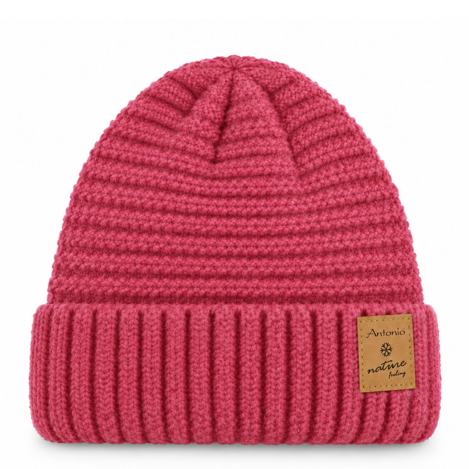 Antonio Damen Strick Mütze Bouclé Beanie - berry Abbildung 1