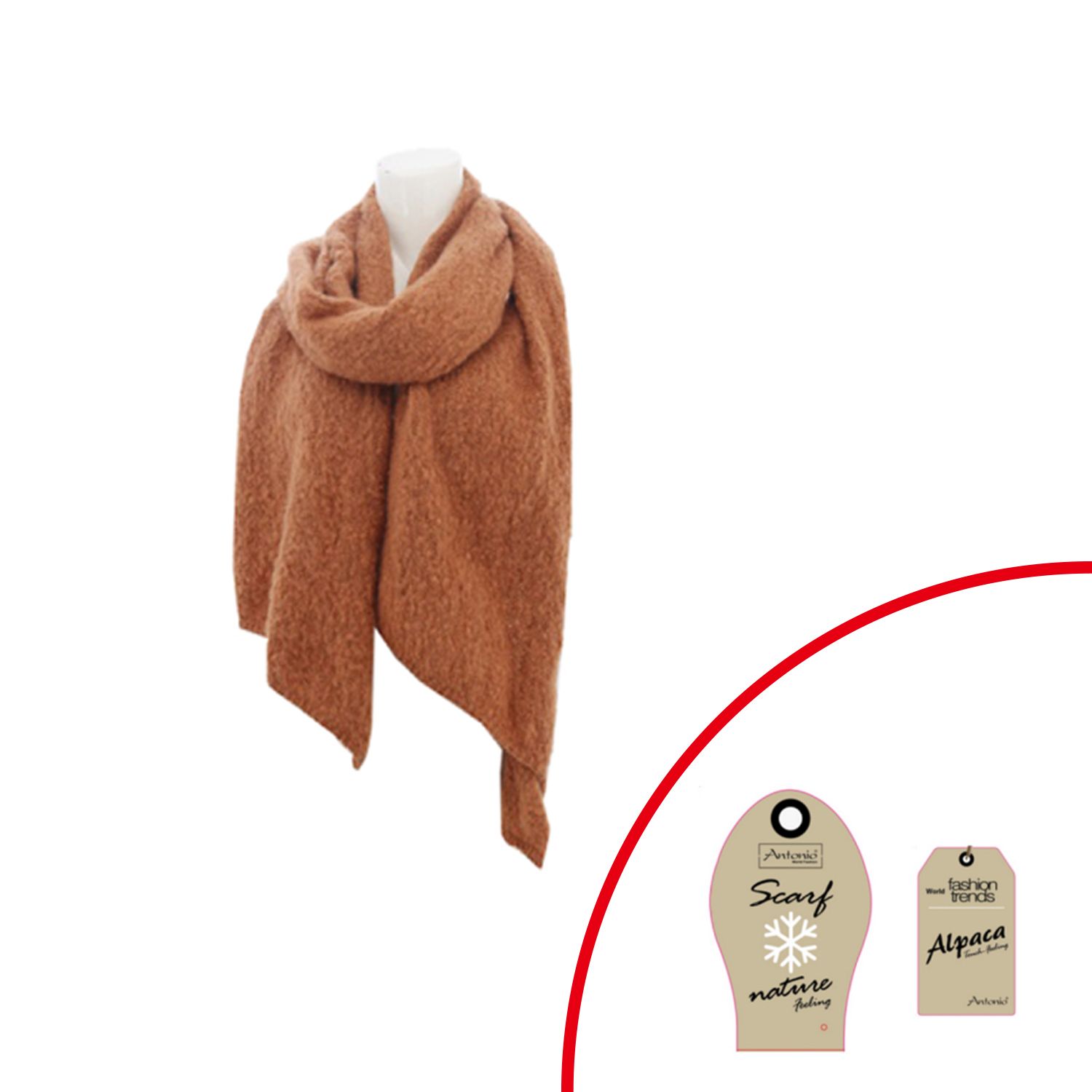 Antonio Winter Damen Schal Bouclé Rost -  Abbildung 1