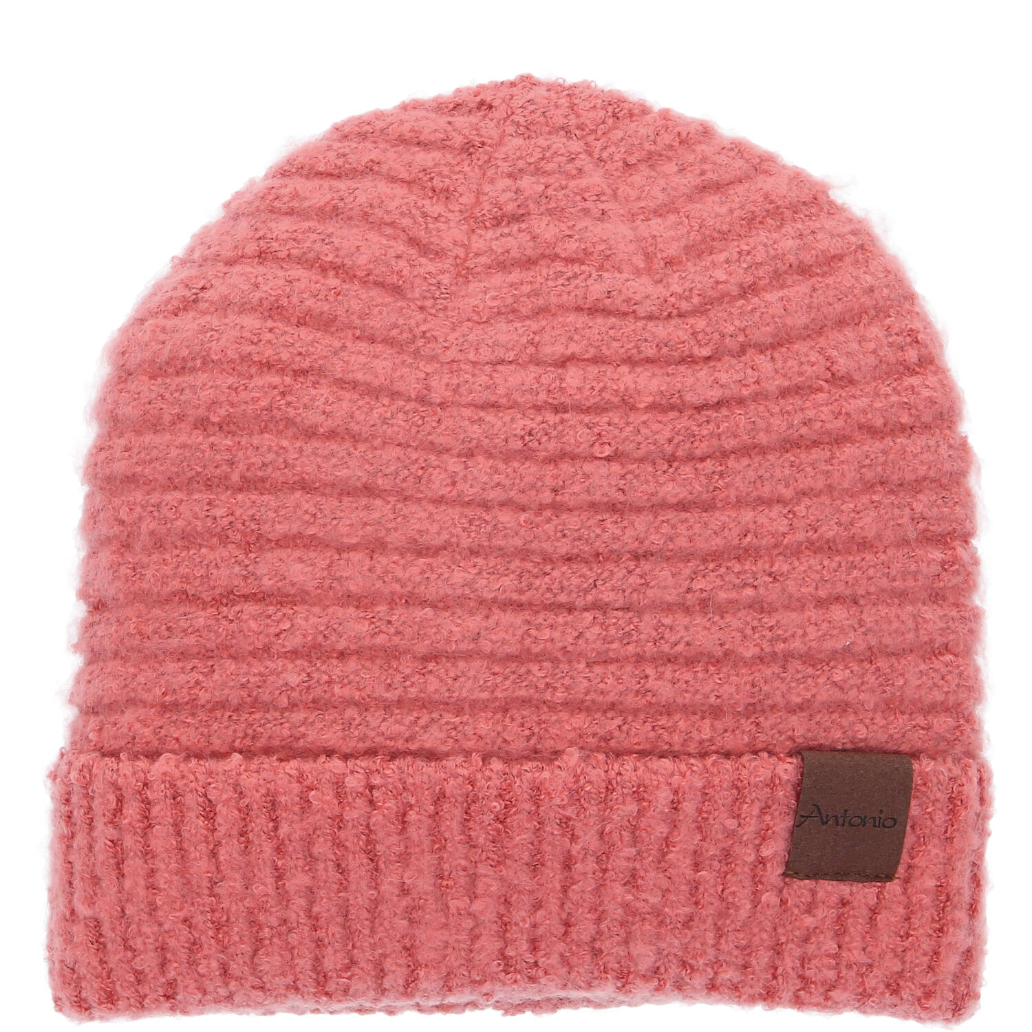 Antonio Damen Strick Mütze Bouclé Beanie  lachs Abbildung 1