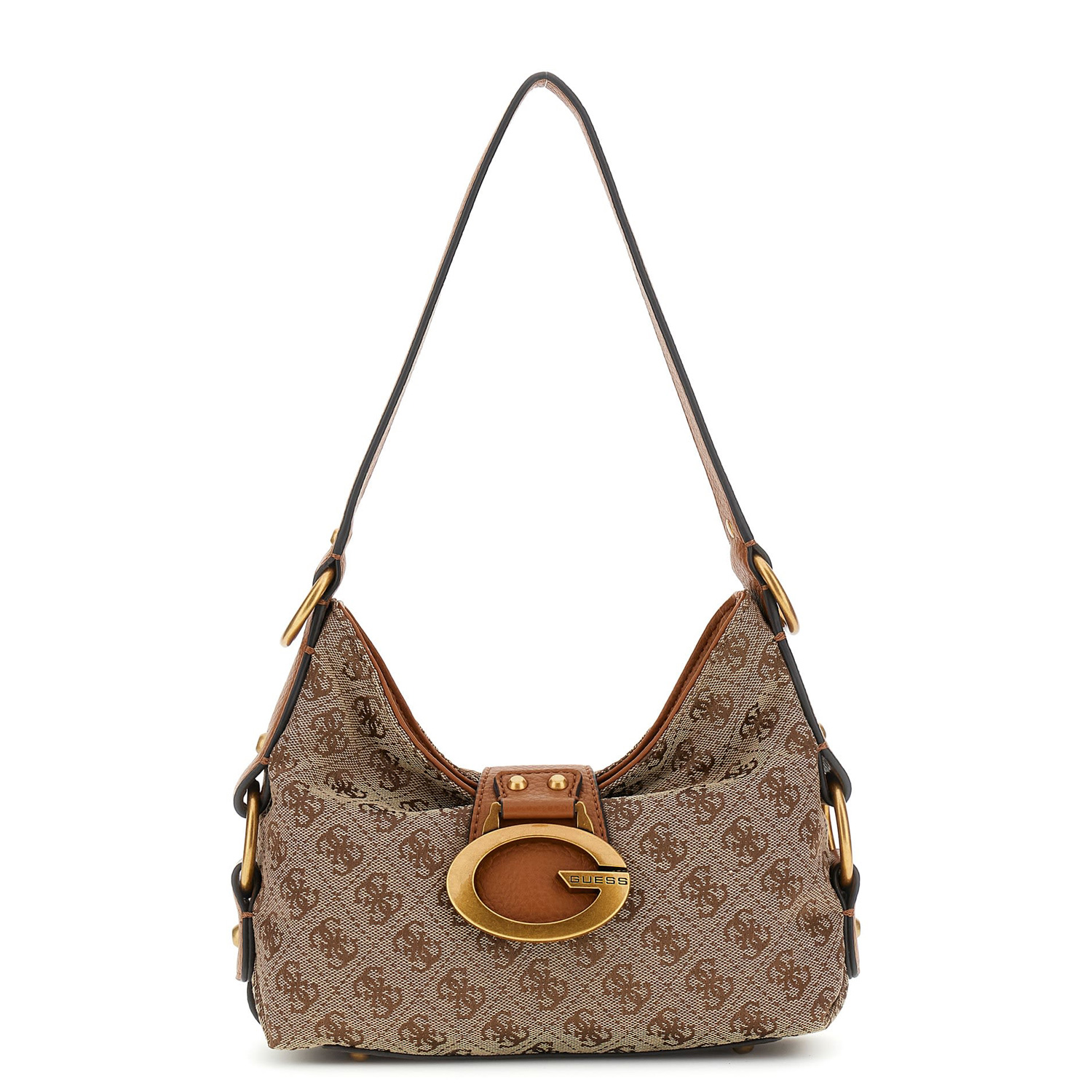 GUESS Umhängetasche Camden Mini Latte Logo/Cognac Abbildung 1