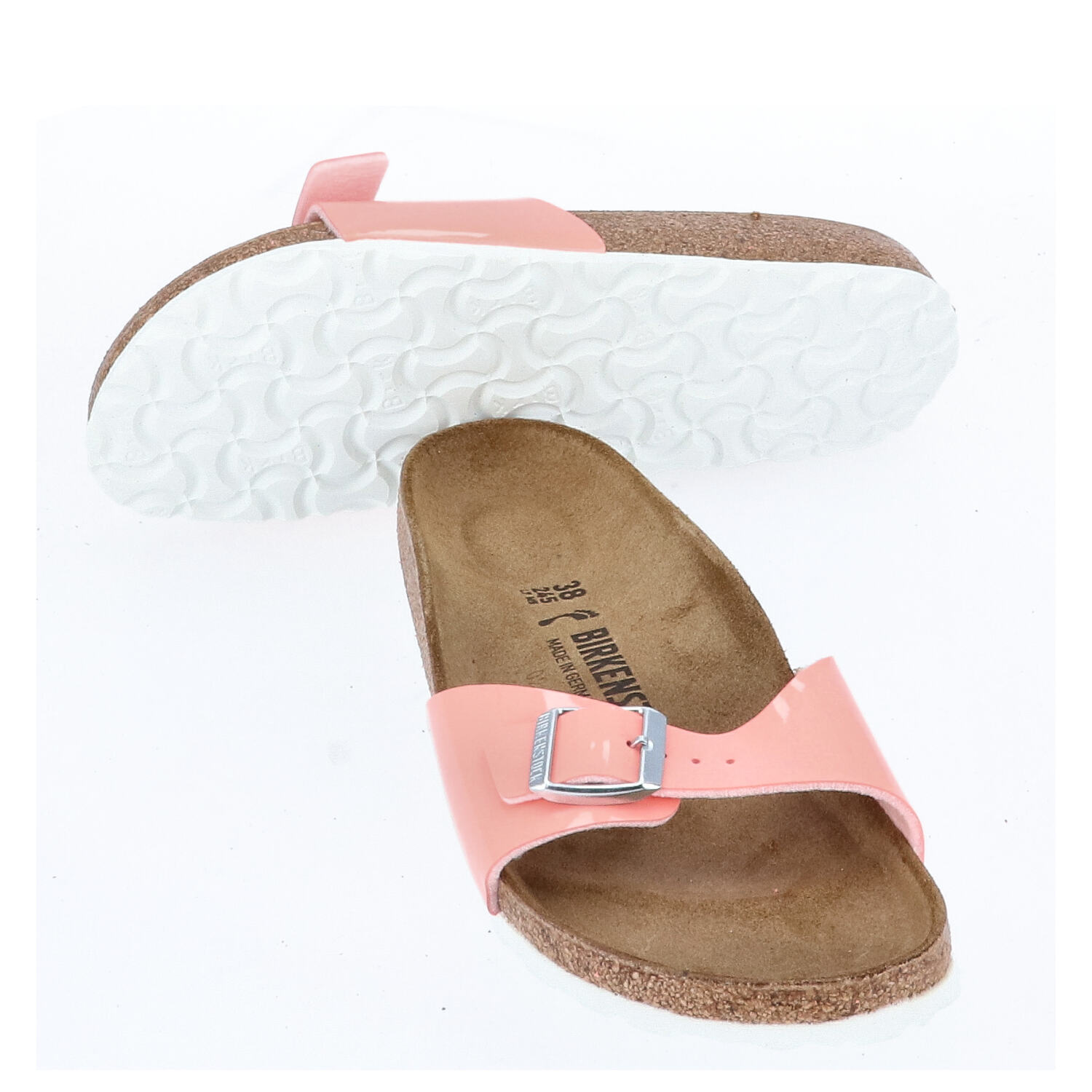 Birkenstock Sandalen Größe 38 Madrid BS Patent Coral Peach   Abbildung 1