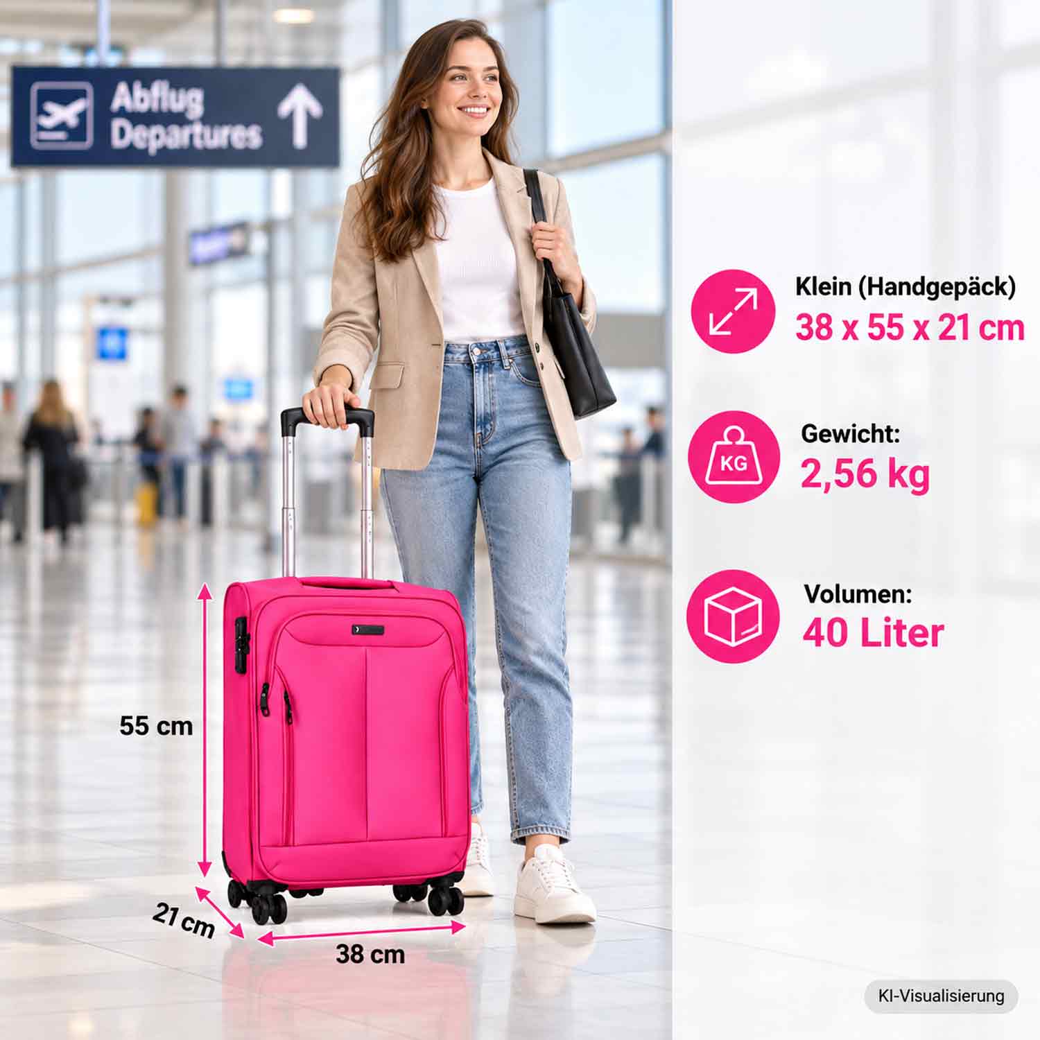 TheTrueC 4-Rollen Trolley/Koffer S 55 cm Kopenhagen pink Abbildung 2