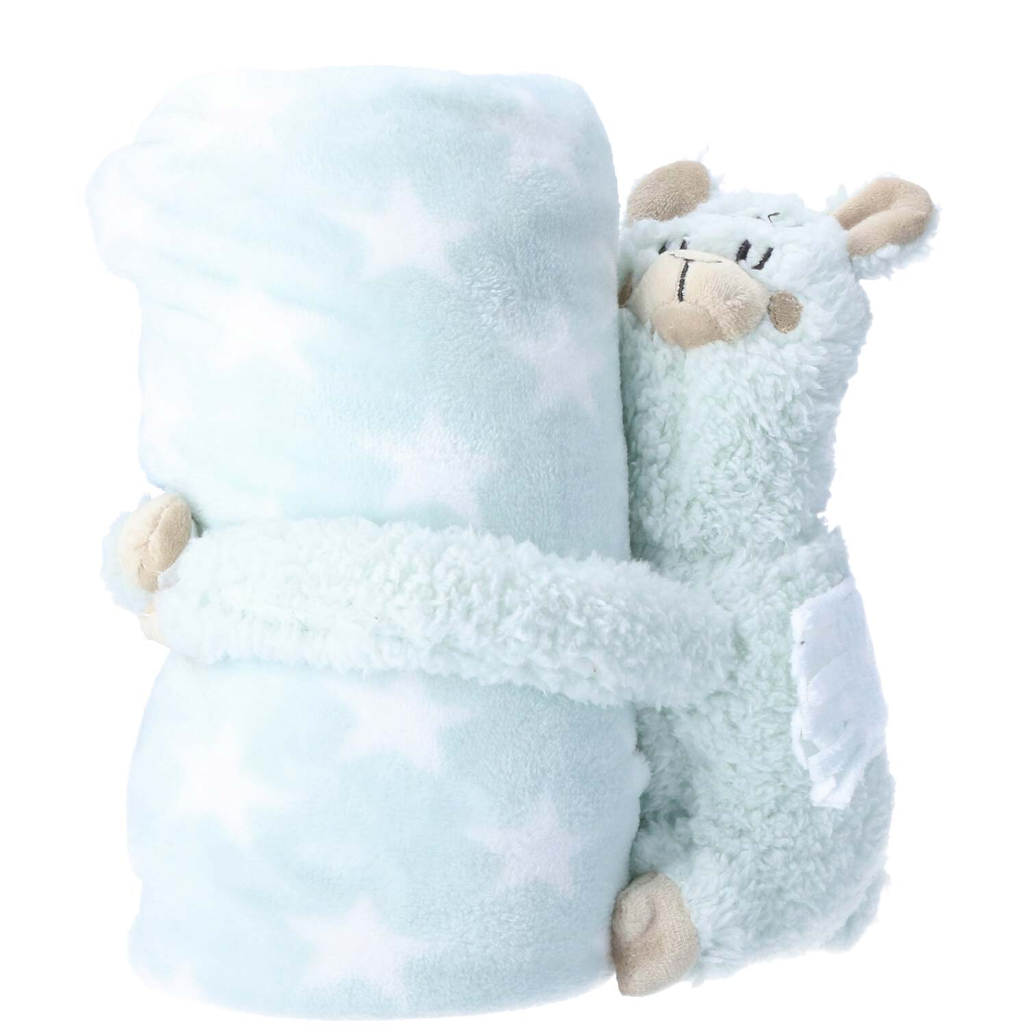 Antonio Baby Plüsch Decke mit Lama Stofftier  grün Abbildung 1