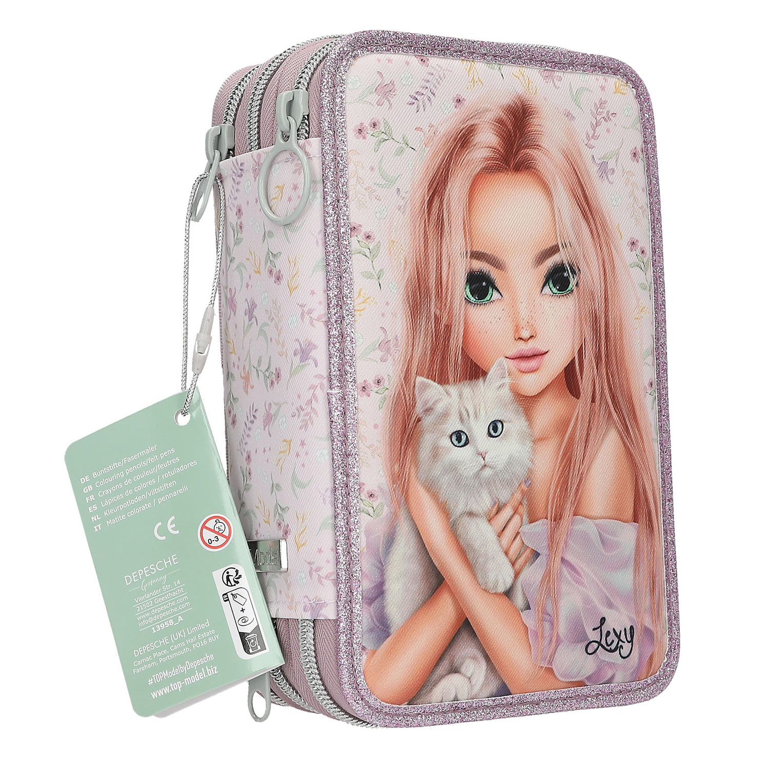 Depesche 3-Fach Federtasche TOPModel BLooming Kitty Rosa Abbildung 6