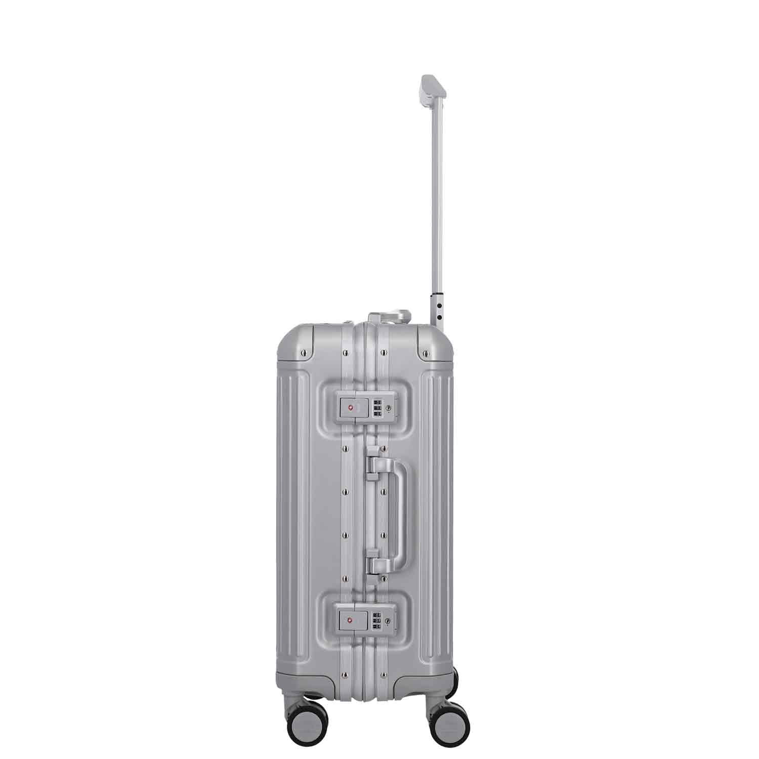 Travelite Aluminium Trolley 4 Rollen S NEXT silber