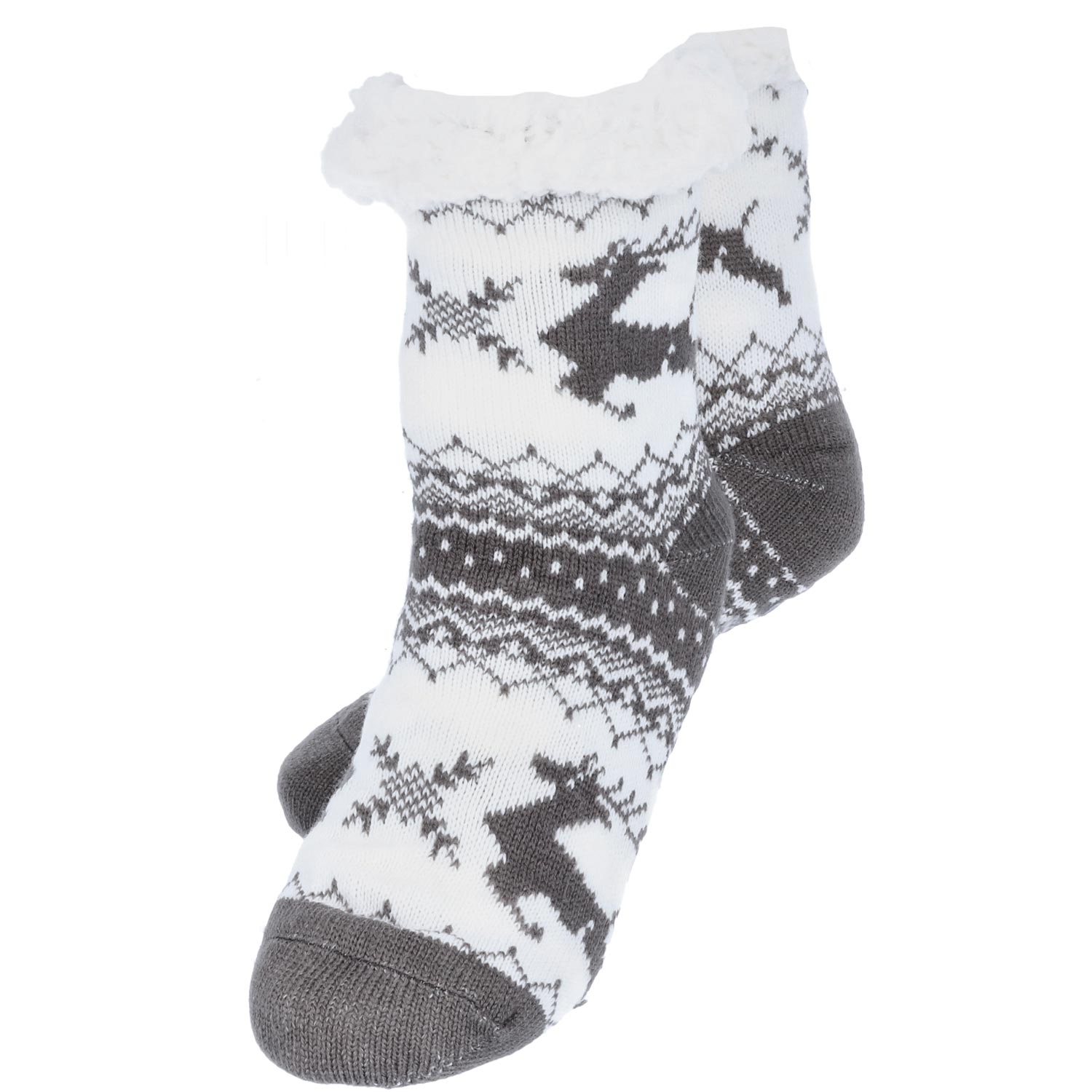 Antonio Hüttensocken mit ABS-Sohle, OneSize  grau