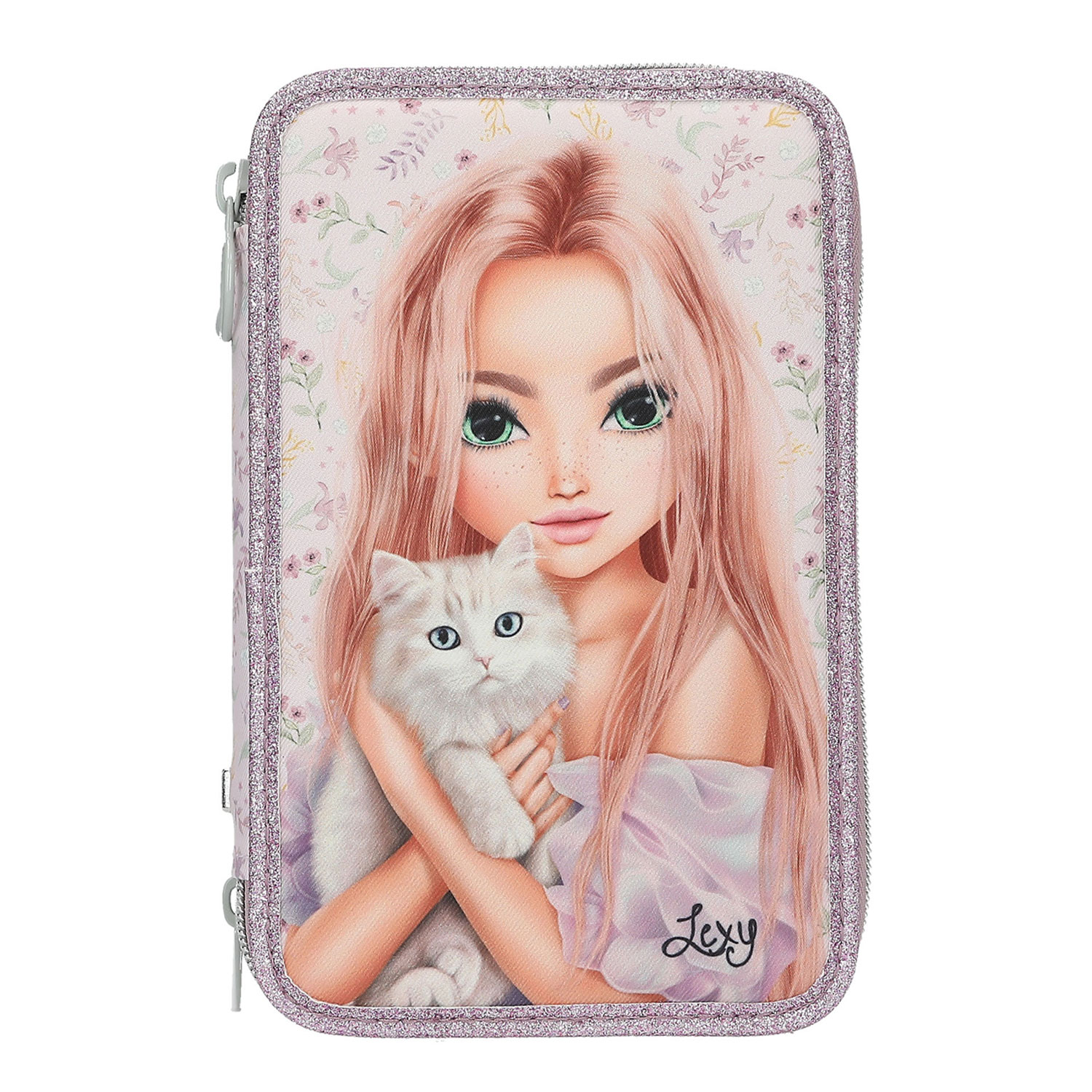 Depesche 3-Fach Federtasche TOPModel BLooming Kitty Rosa Abbildung 1