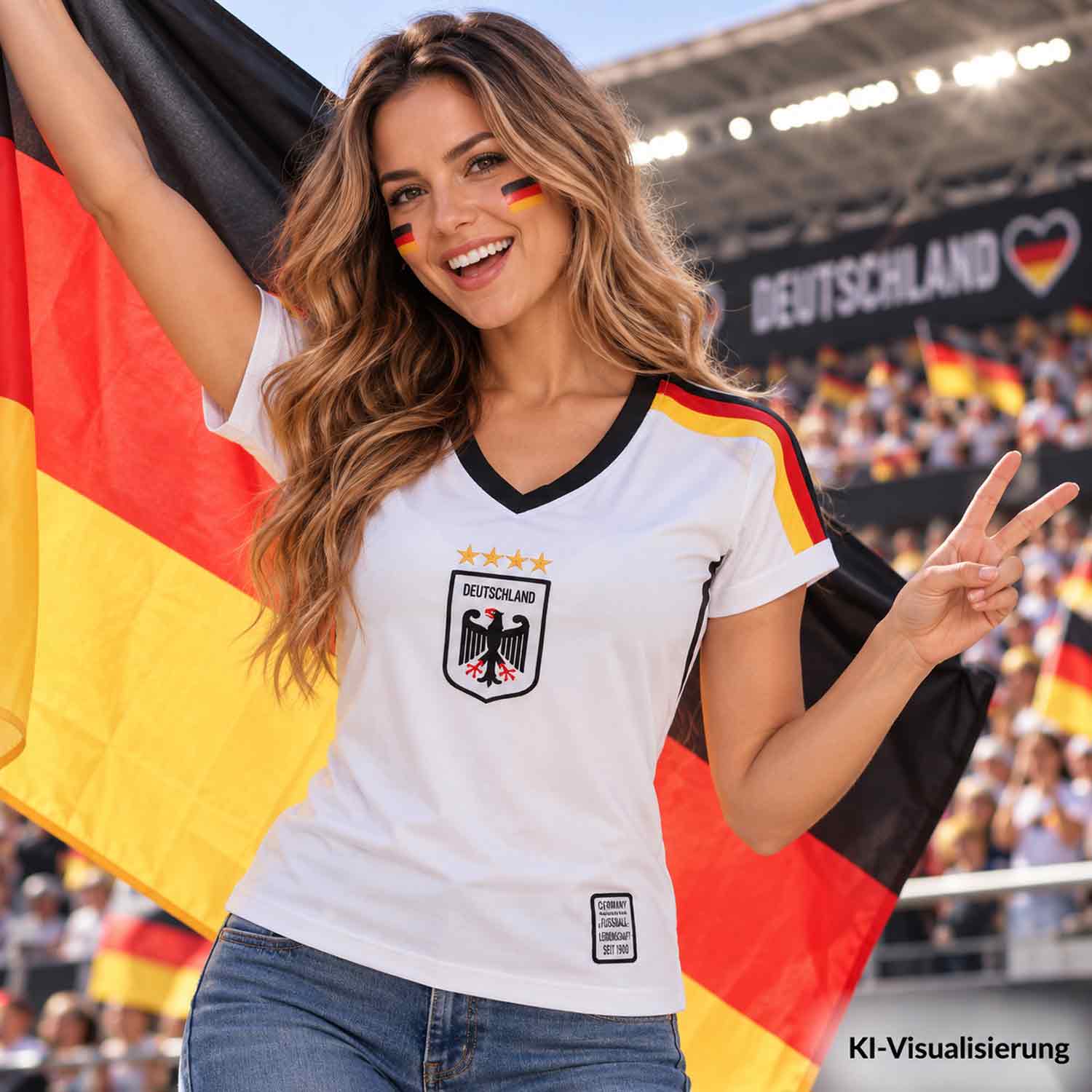 Antonio Frauen Fussball Trikot Deutschland - weiß Gr. XS Abbildung 2