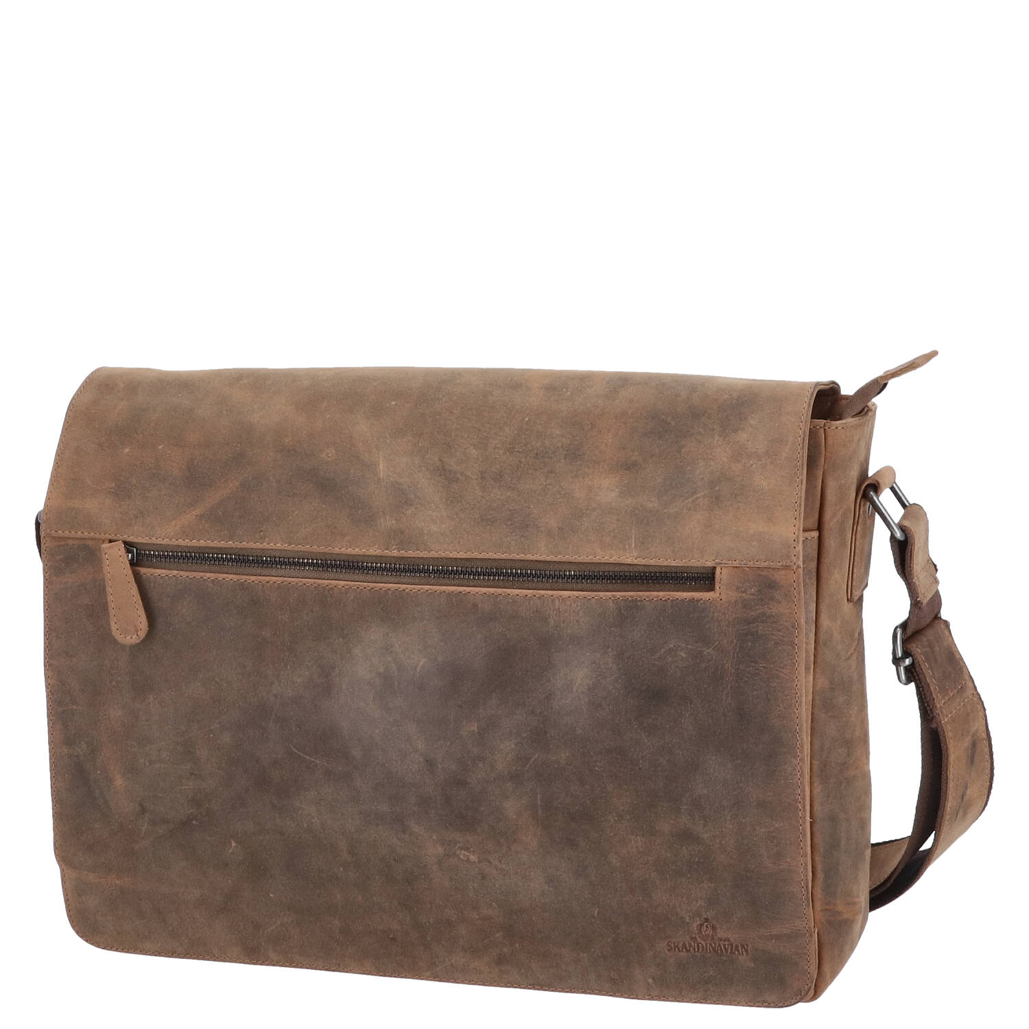 The Skandinavian Brand Leder Messenger, Umhängetasche  braun Abbildung 1