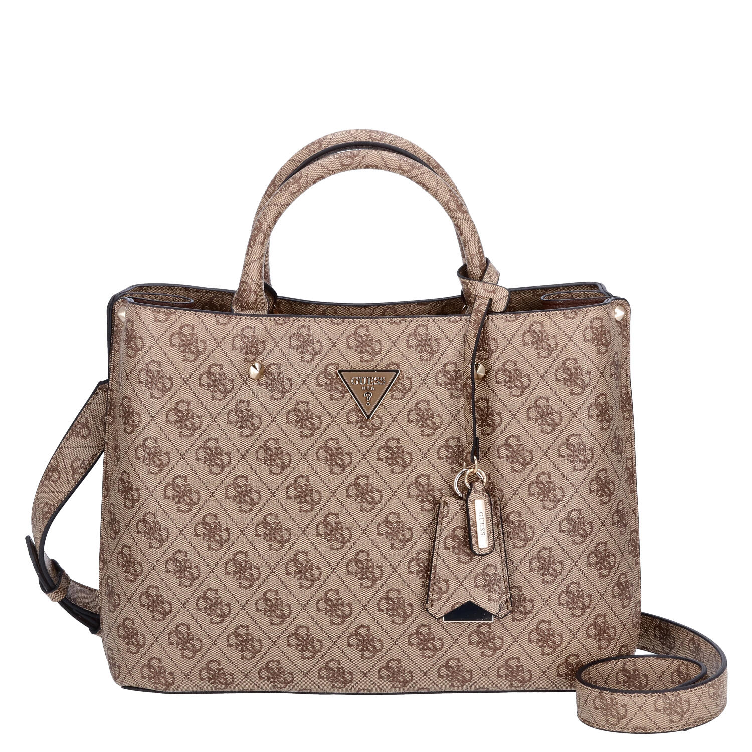 GUESS Damen Handtasche Meridian Latte Logo