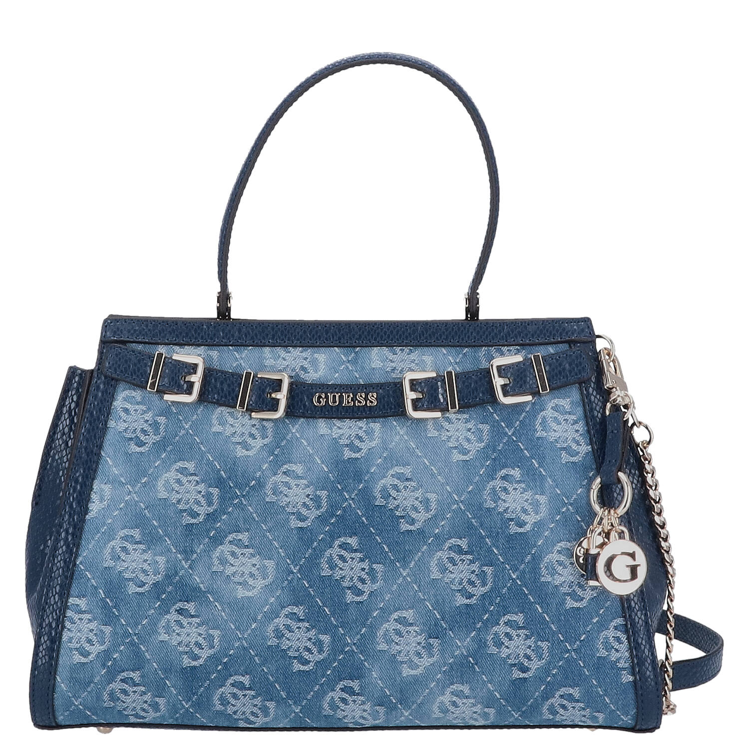 GUESS Handtasche DOVIE Satchel Denim Logo Abbildung 7