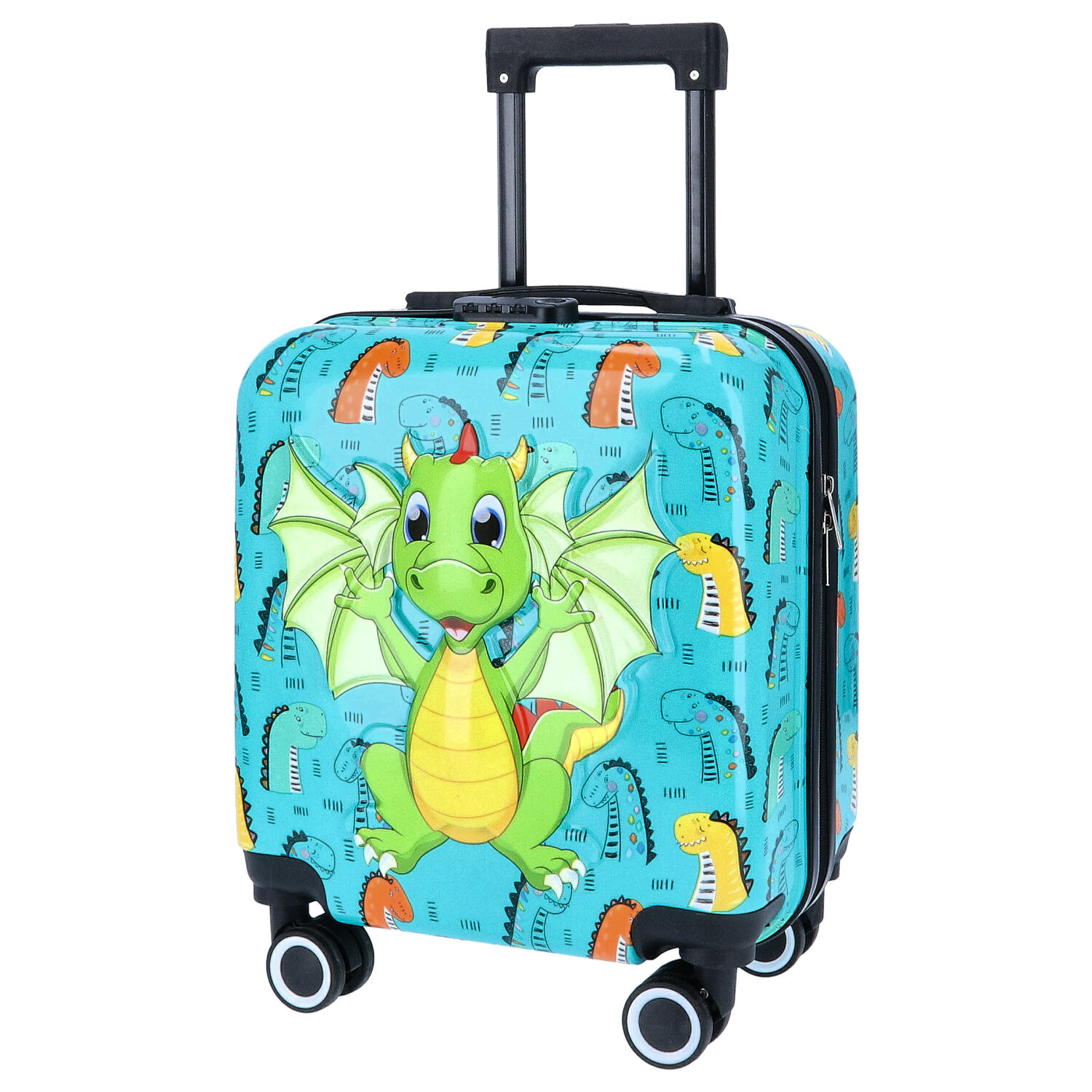 TheTrueC Kindertrolley 4 Rollen Dino - grün Abbildung 2