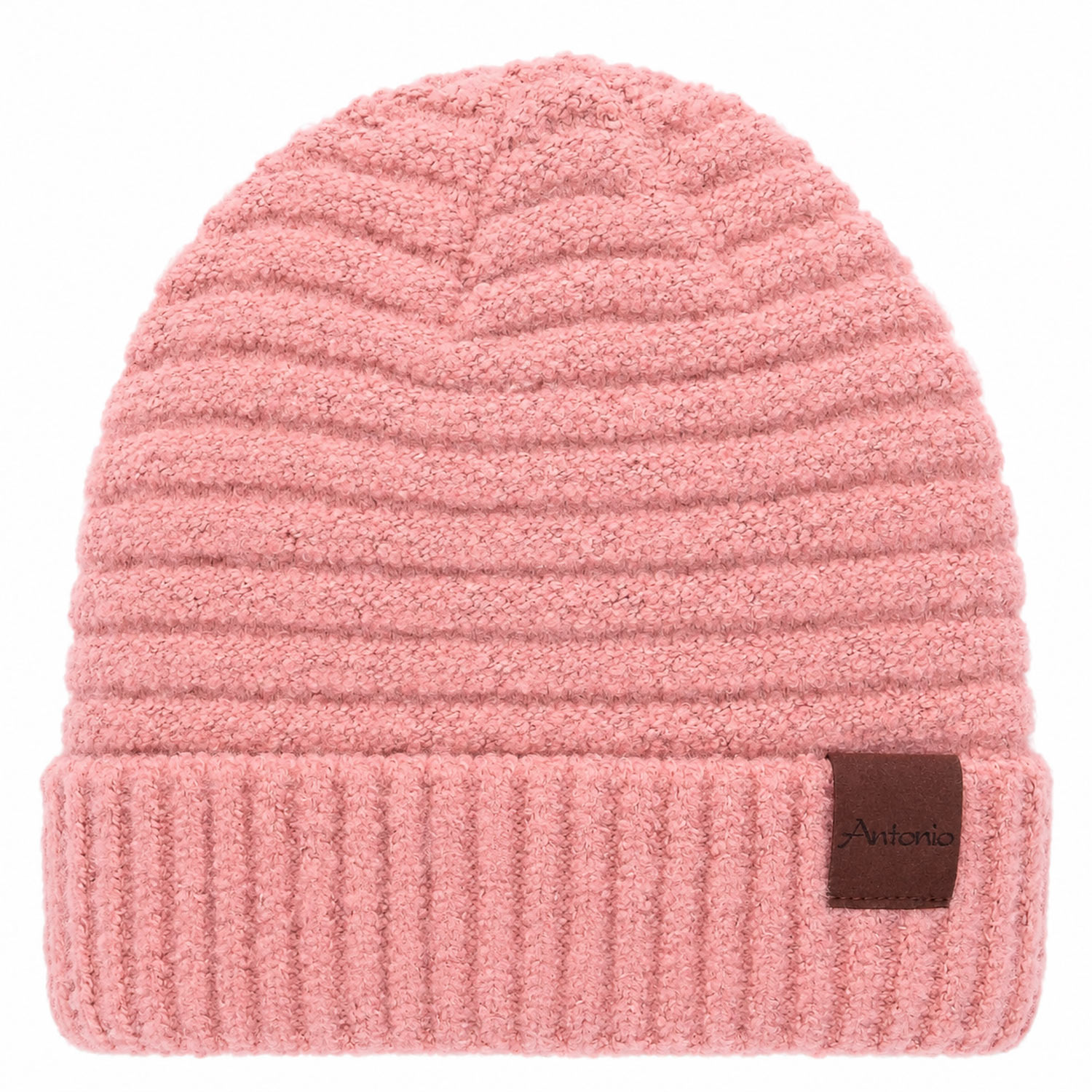 Antonio Damen Strick Mütze Beanie Bouclé - rose Abbildung 1