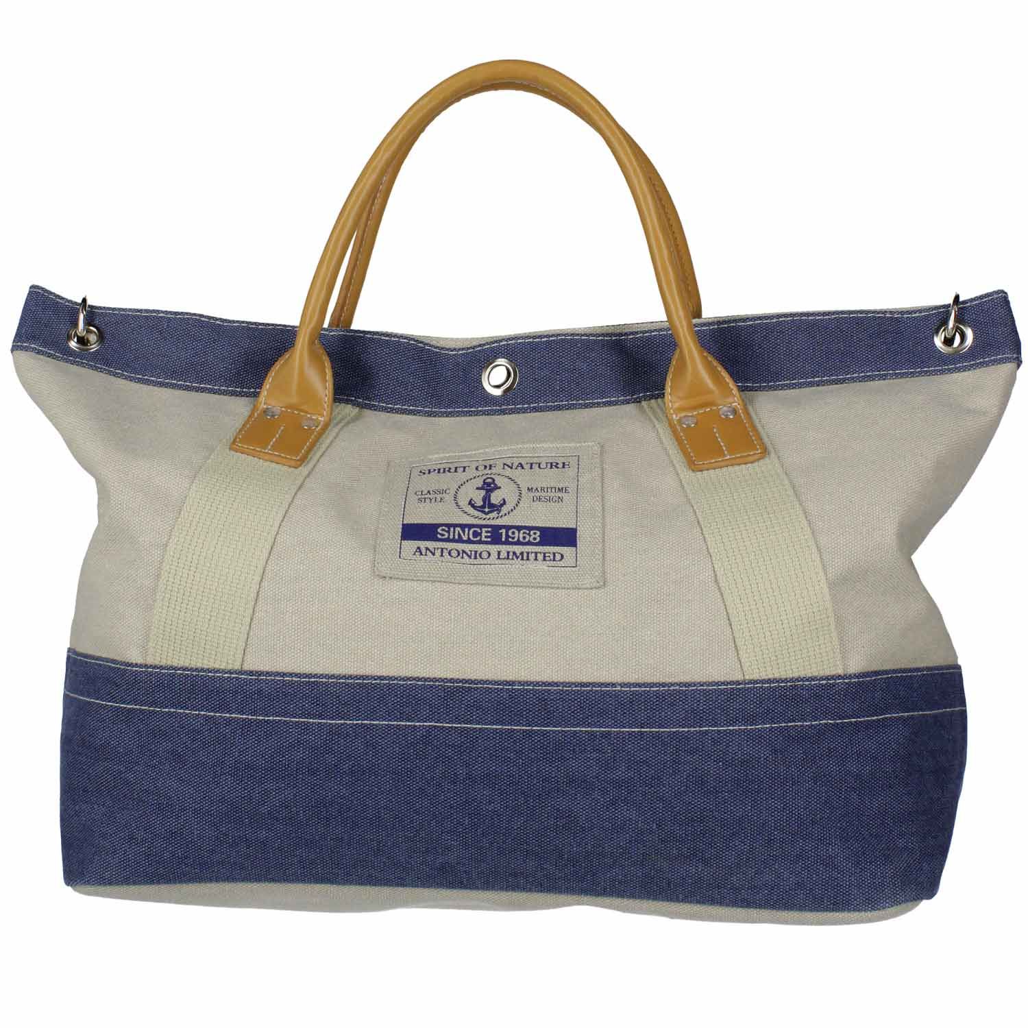 Antonio Strandtasche  beige+blue Abbildung 1 Antonio Strandtasche  beige+blue Abbildung 1