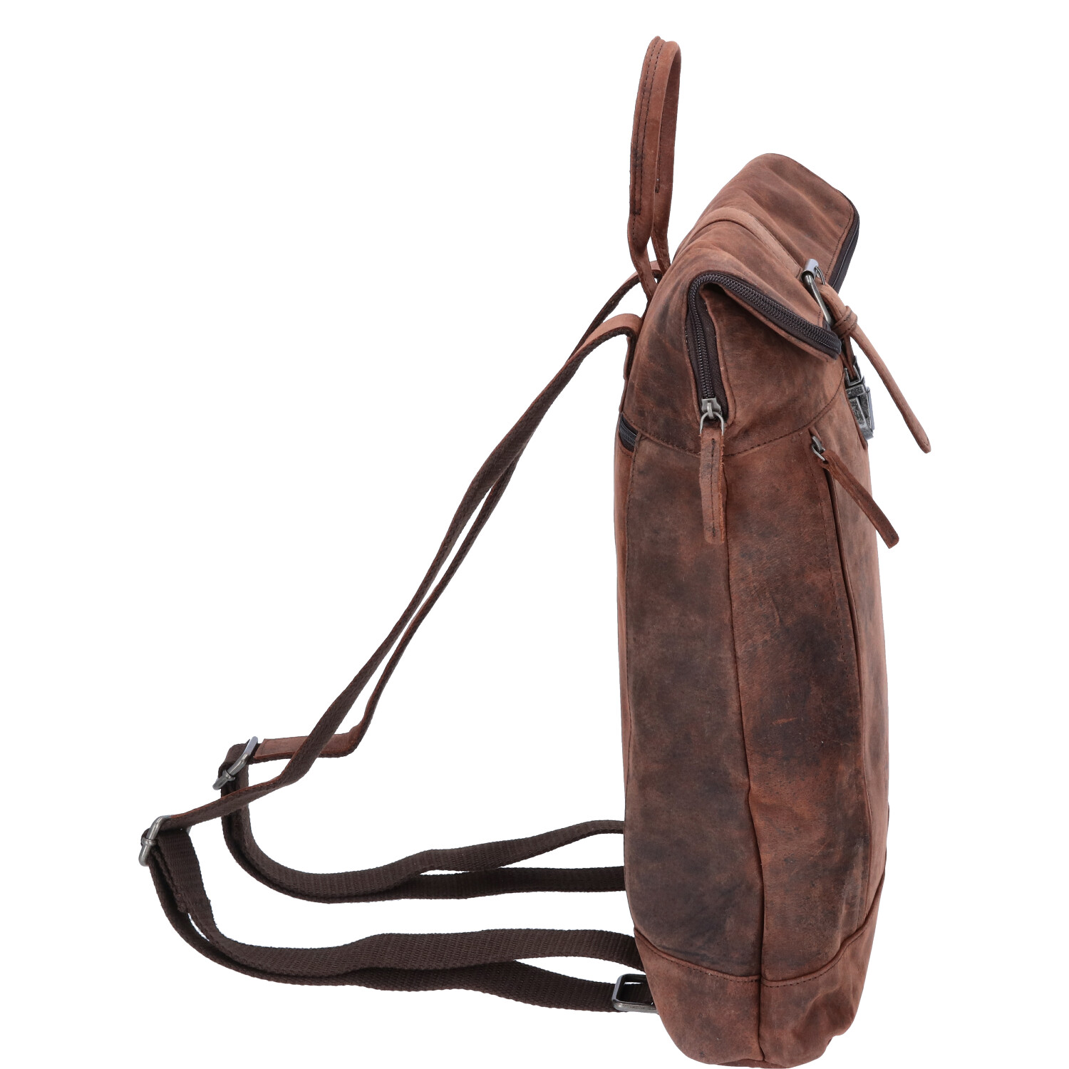 The Skandinavian Brand Leder Freizeit Rucksack Hunter  braun