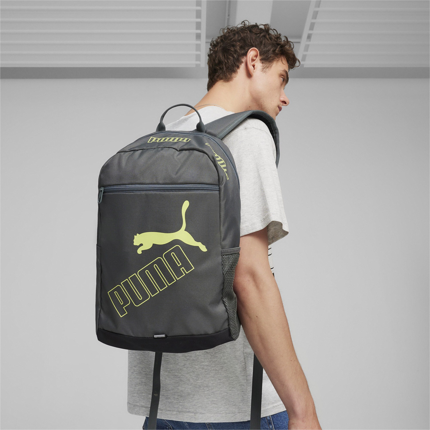 Puma Rucksack Phase II mineral gray-lime sheen