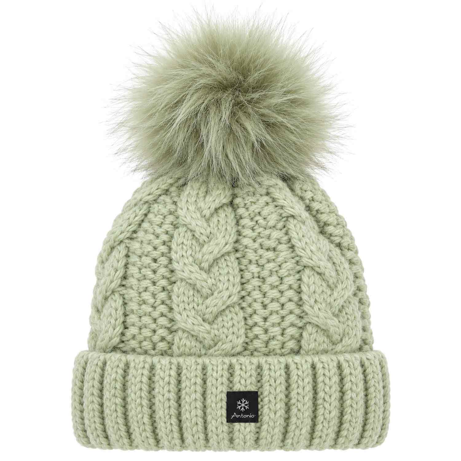 Antonio Damen Strick Mütze Beanie - grün Abbildung 1
