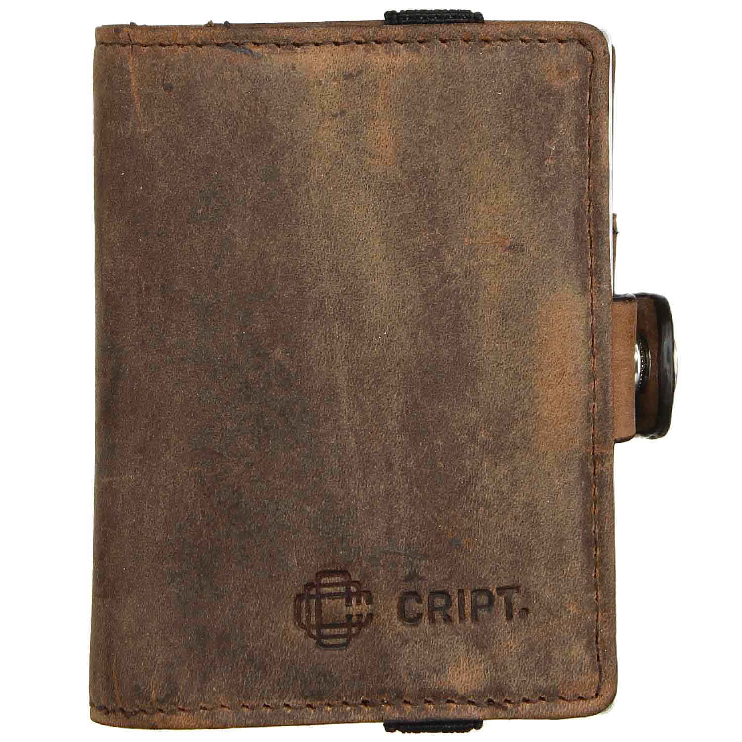 Cript RFID Kreditkartenetui 3.55 STEEL Brown