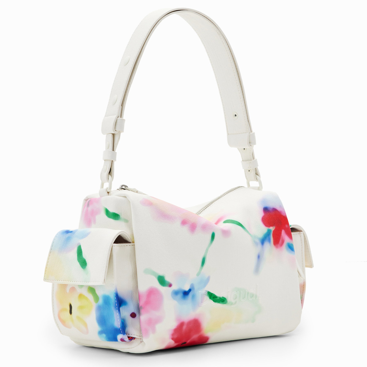 Desigual Damen Schultertasche Liquidflower Habana blanco roto