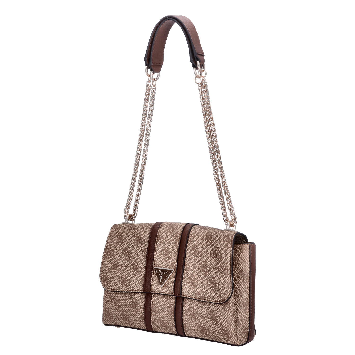 GUESS Damen Umhängetasche Noreen Latte Logo/Brown