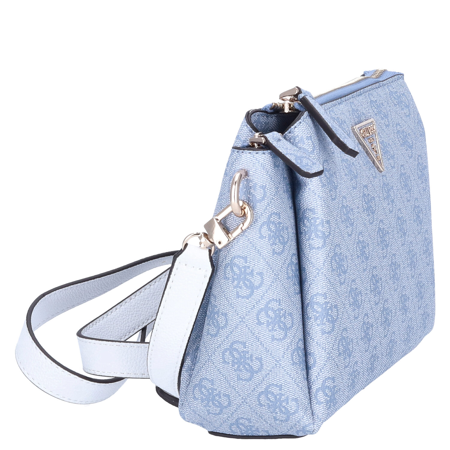 GUESS Damen Umhängetasche Noelle light blue logo