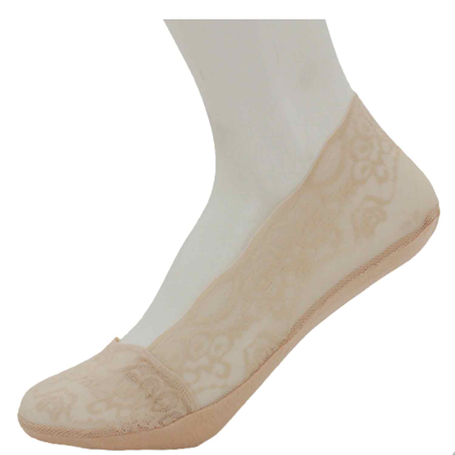 The Skandinavian Brand 5er Pack Ballerina Socken mit Spitze Gr. 36-41  natur