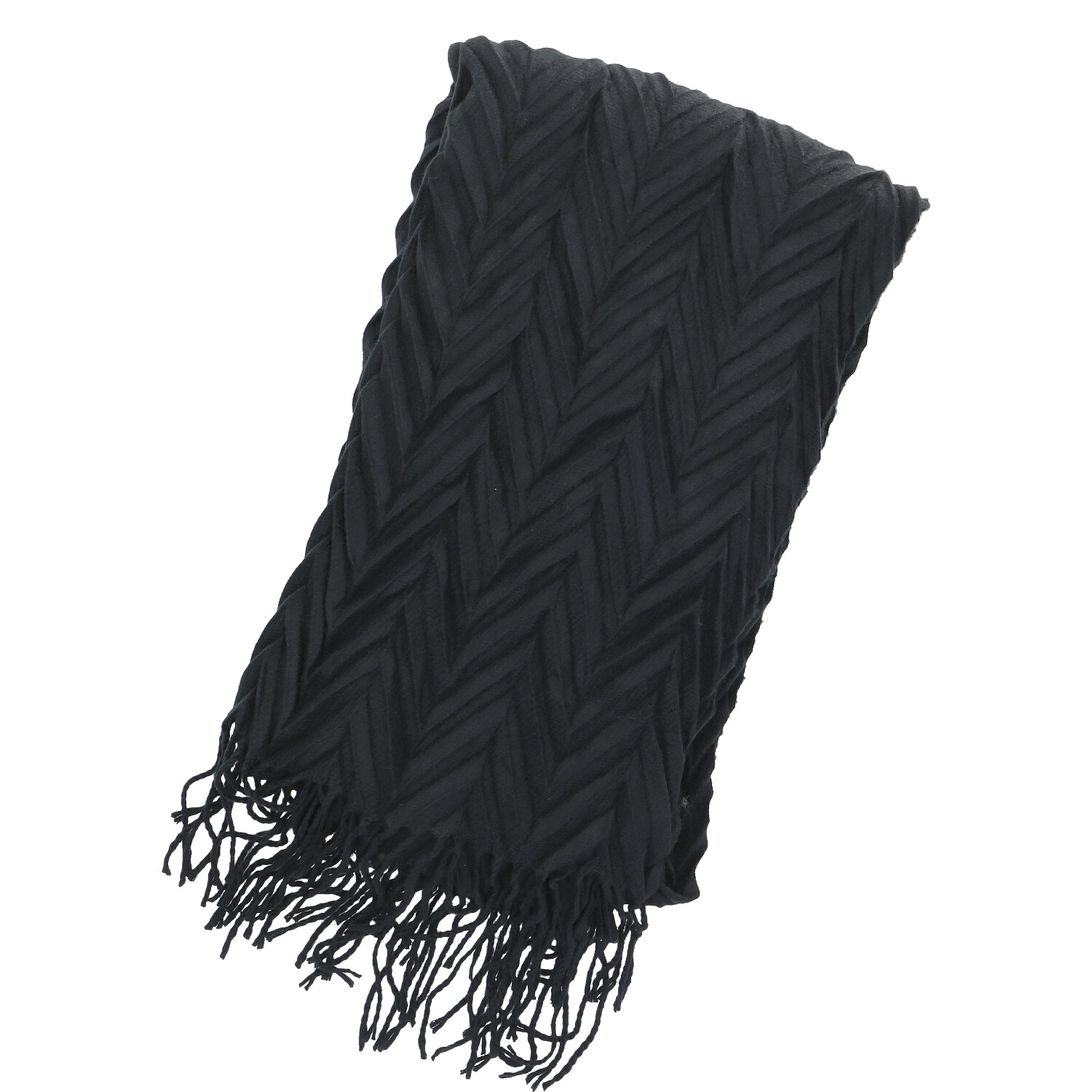 Antonio Damen Winter Schal Cashmera Plissee  schwarz Abbildung 2