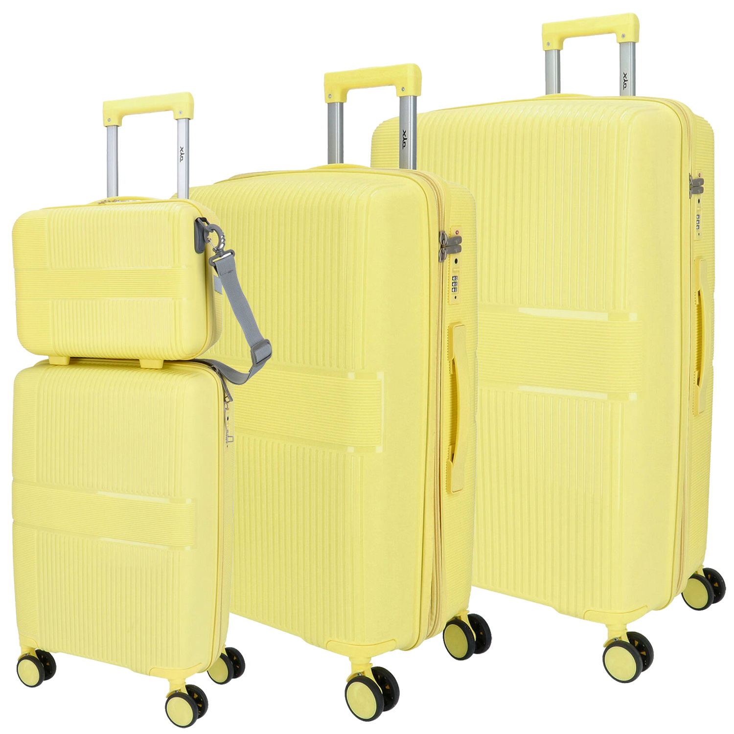 DYX 4 Rollen Trolley 4er Set S/M/L/Beauty Case Rom gelb Abbildung 1