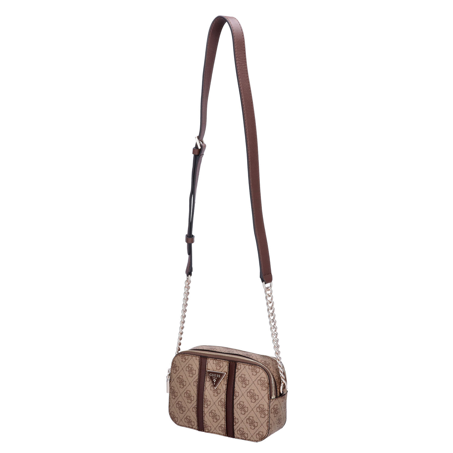 GUESS Damen Umhängetasche Noreen Latte Logo/Brown Abbildung 5