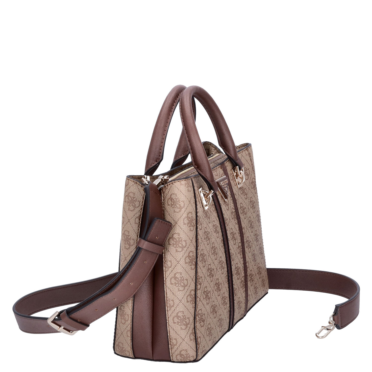 GUESS Damen Handtasche Noreen Latte Logo/Brown