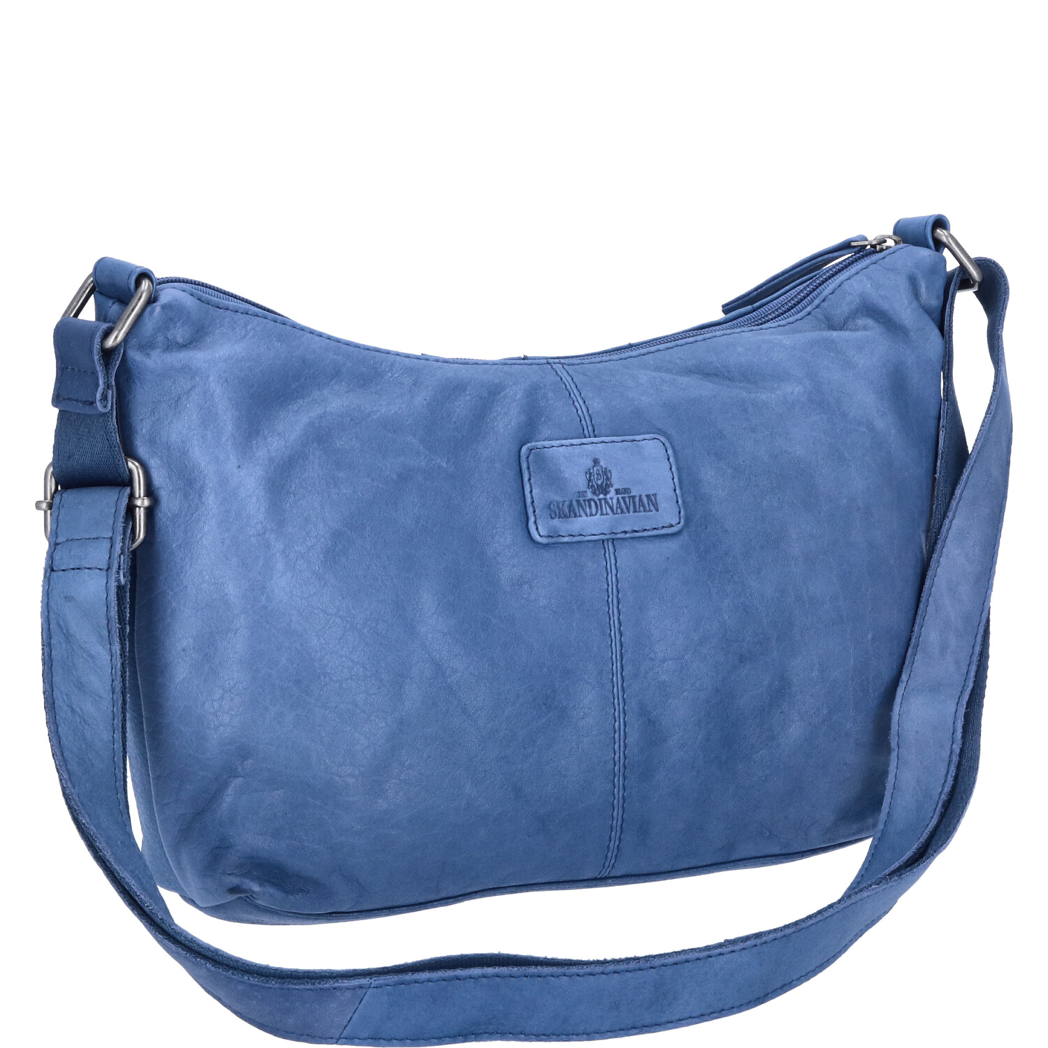 The Skandinavian Brand Damen Ledertasche, Schultertasche  blau