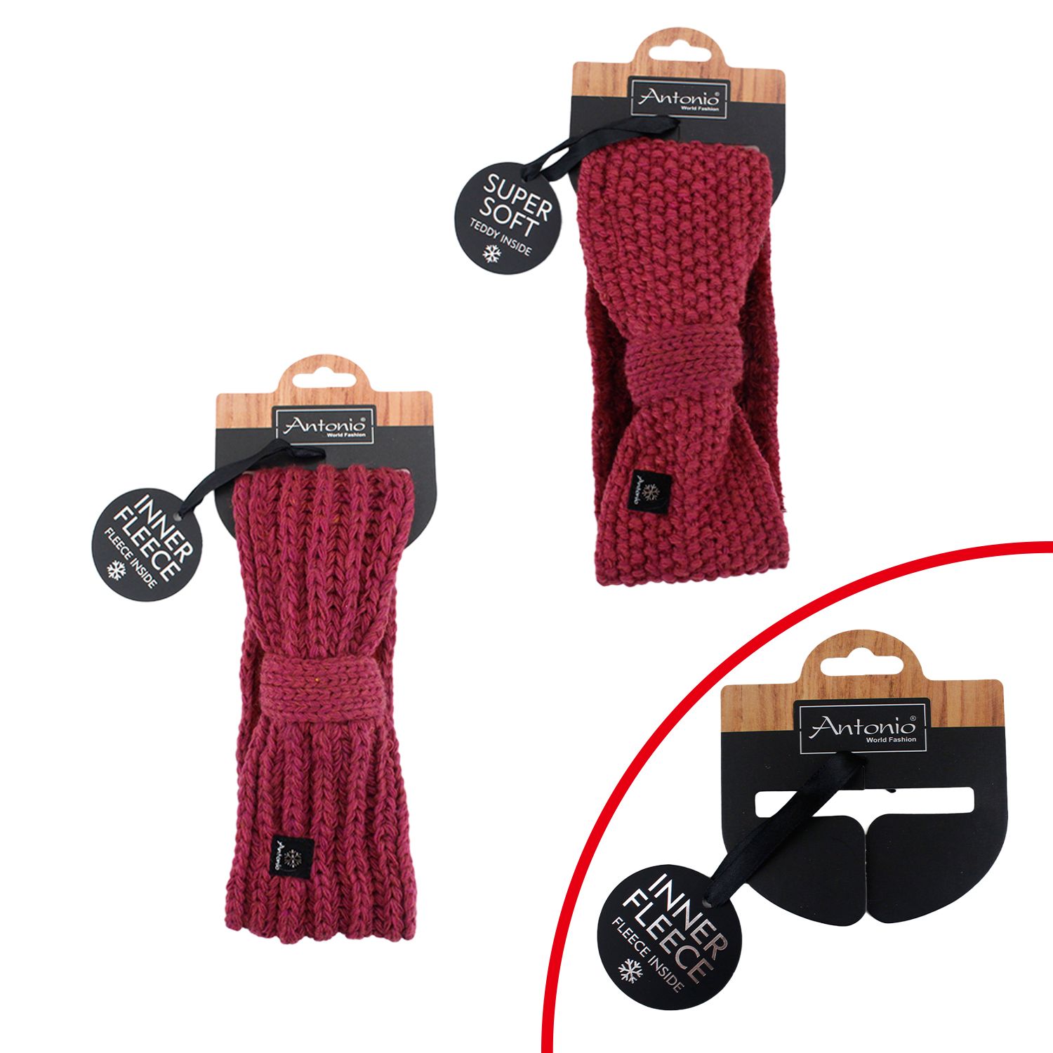 Antonio Winter Damen Stirnband Mix Beere   Abbildung 1