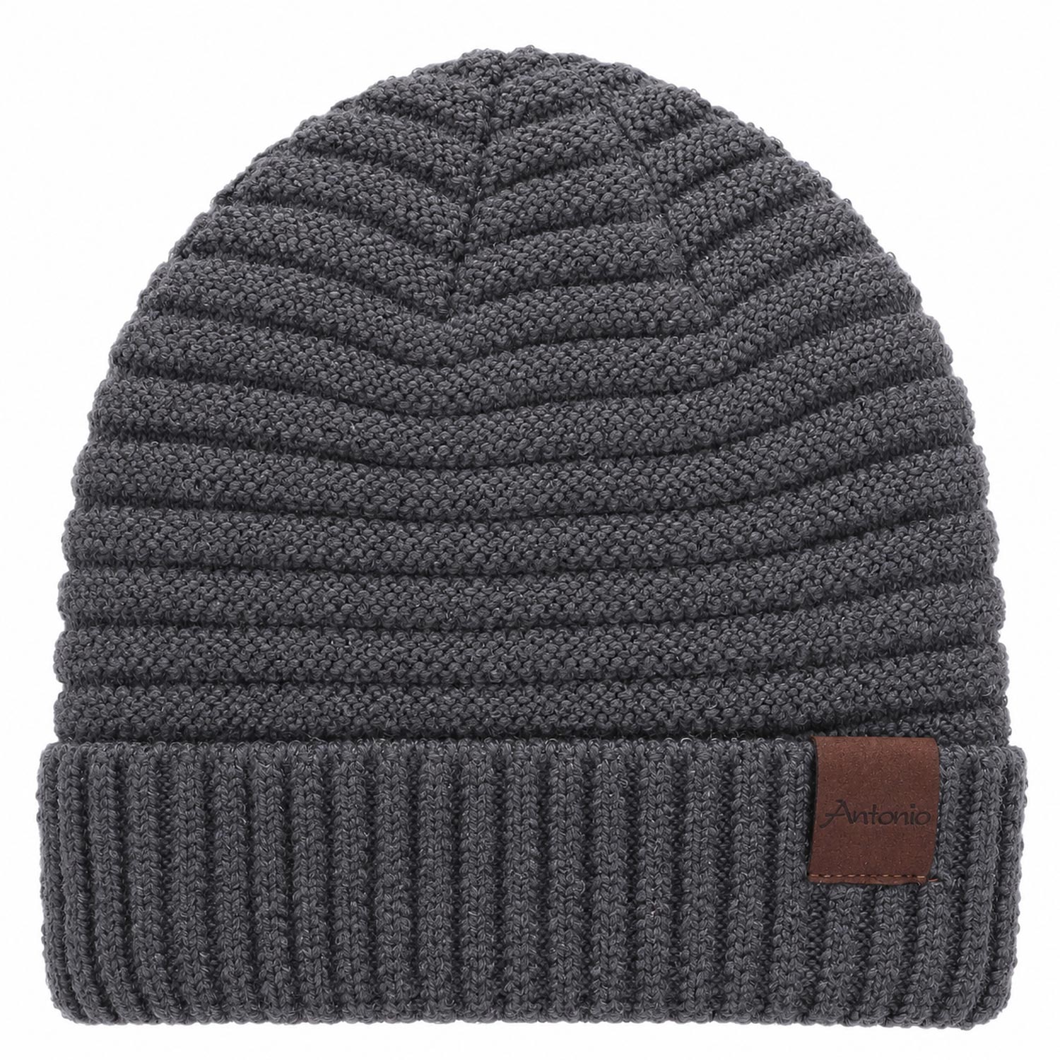 Antonio Damen Strick Mütze Bouclé Beanie - grey Abbildung 1