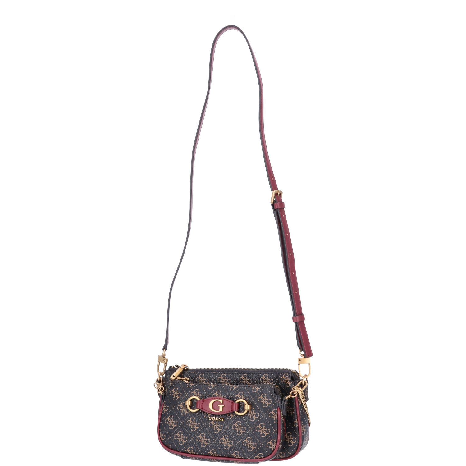 GUESS Damen Schultertasche Izzy Brown/Merlot