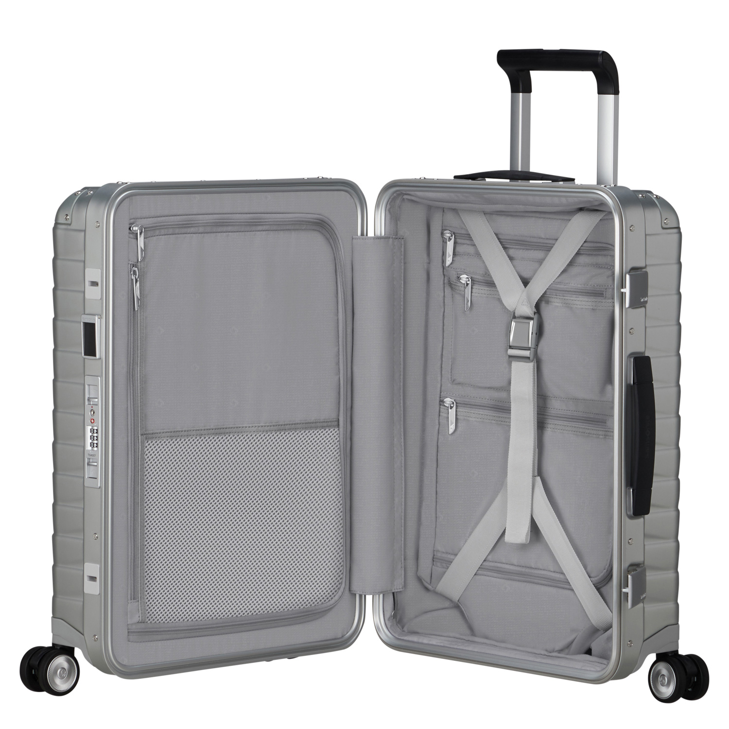 Samsonite 4-Rad Aluminium Trolley 55cm Proxis ALU silber