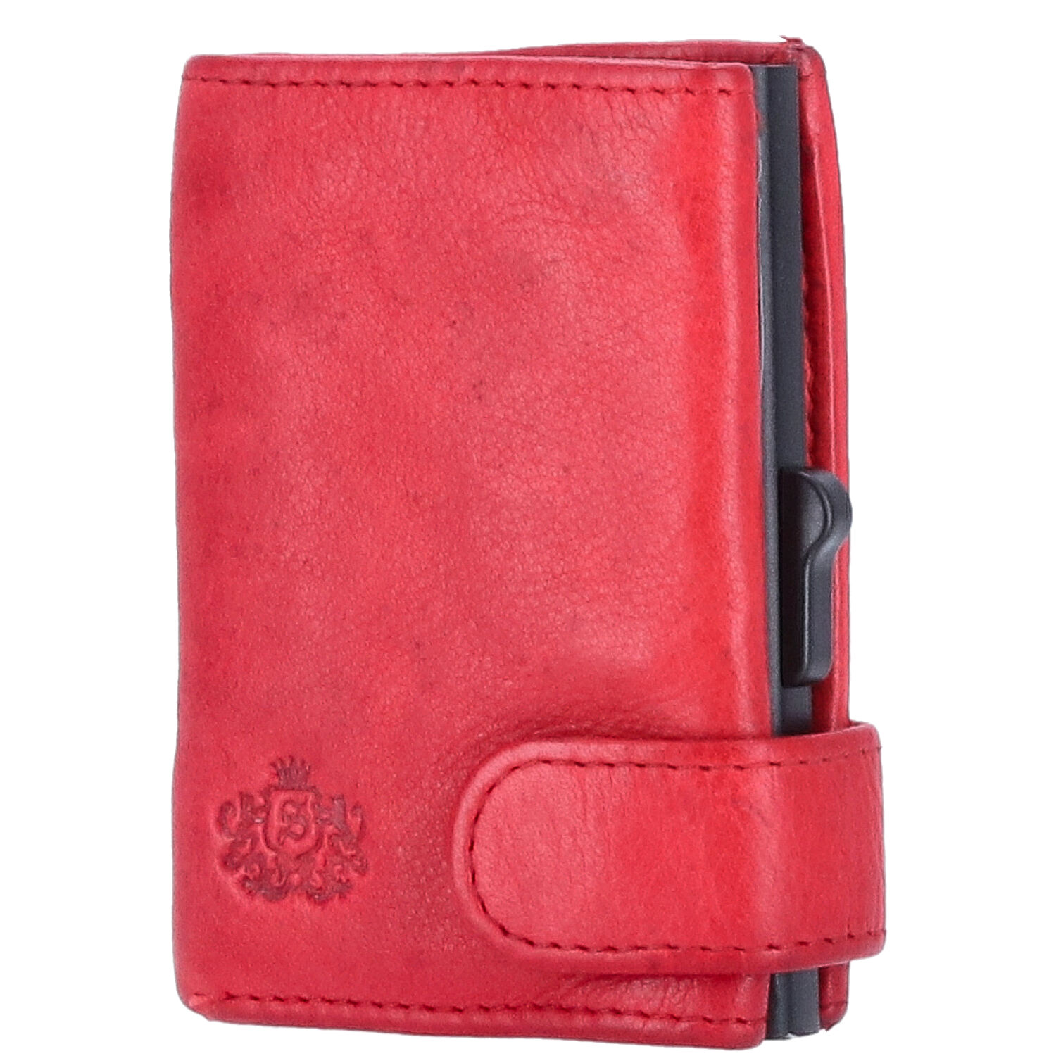 The Skandinavian Brand Leder Kreditkarten Etui mit Kleingeldfach  rot