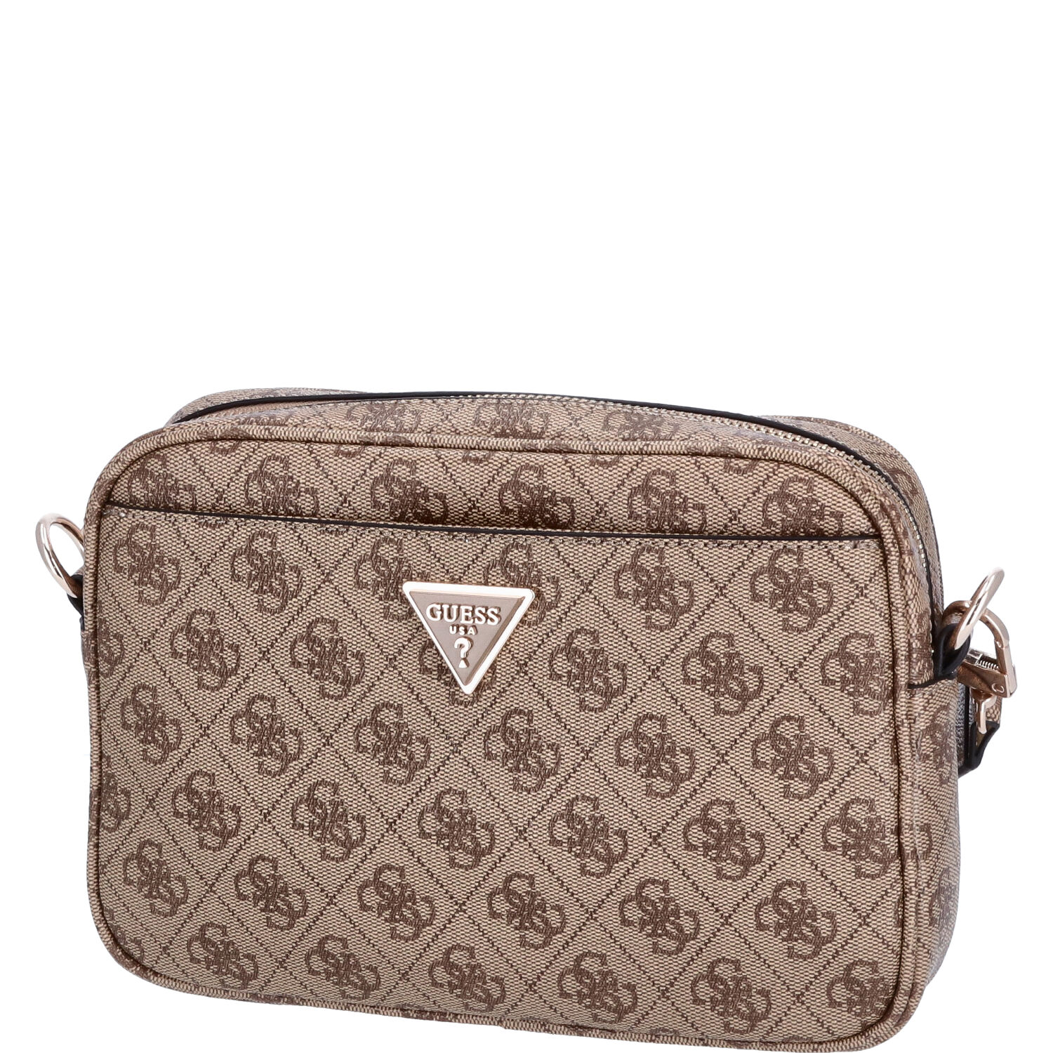 GUESS Damen Schultertasche Meridian Latte Logo