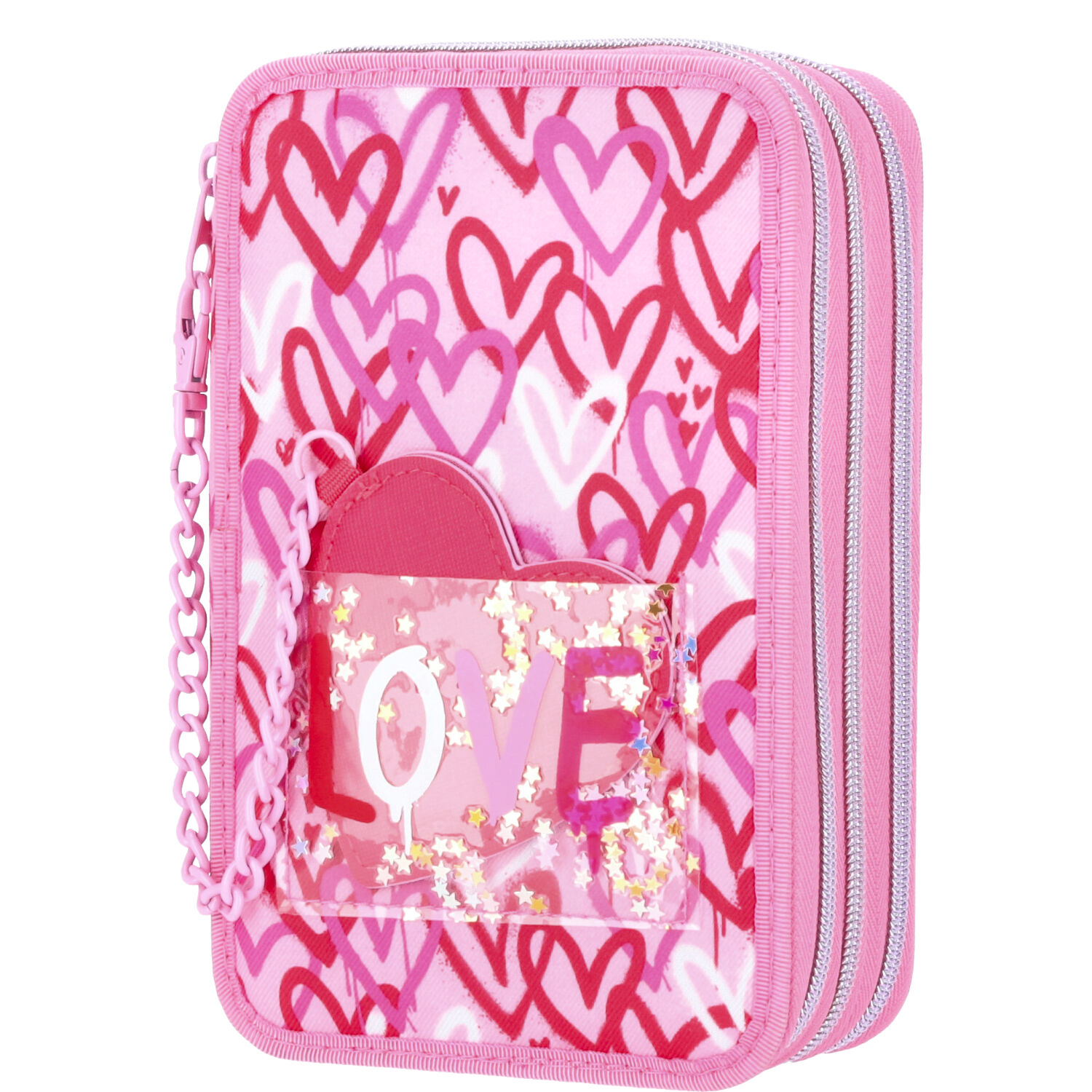 Depesche 3-Fach Federtasche TOPModel ONE LOVE pink