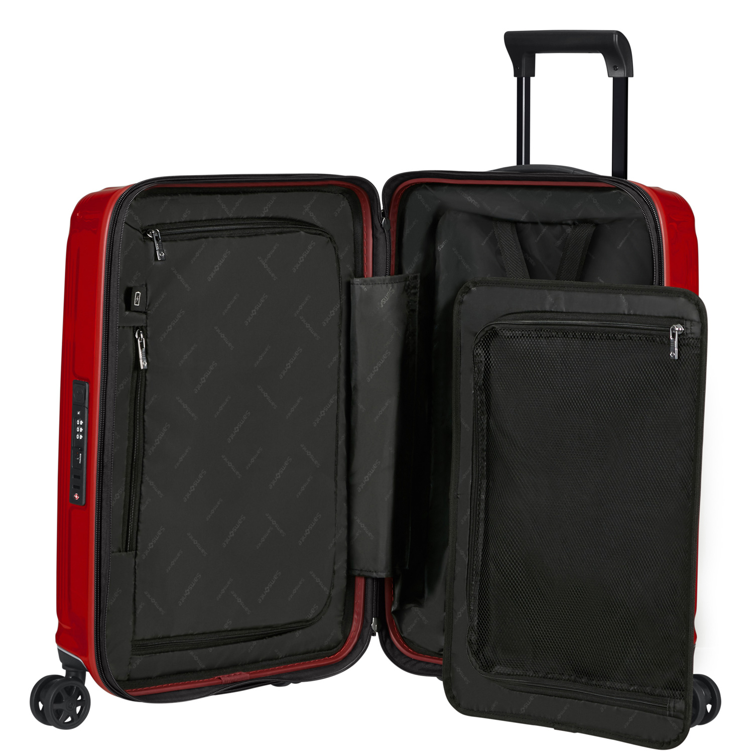 Samsonite Trolley mit 4 Rollen 55cm EXP. Nuon metallic red