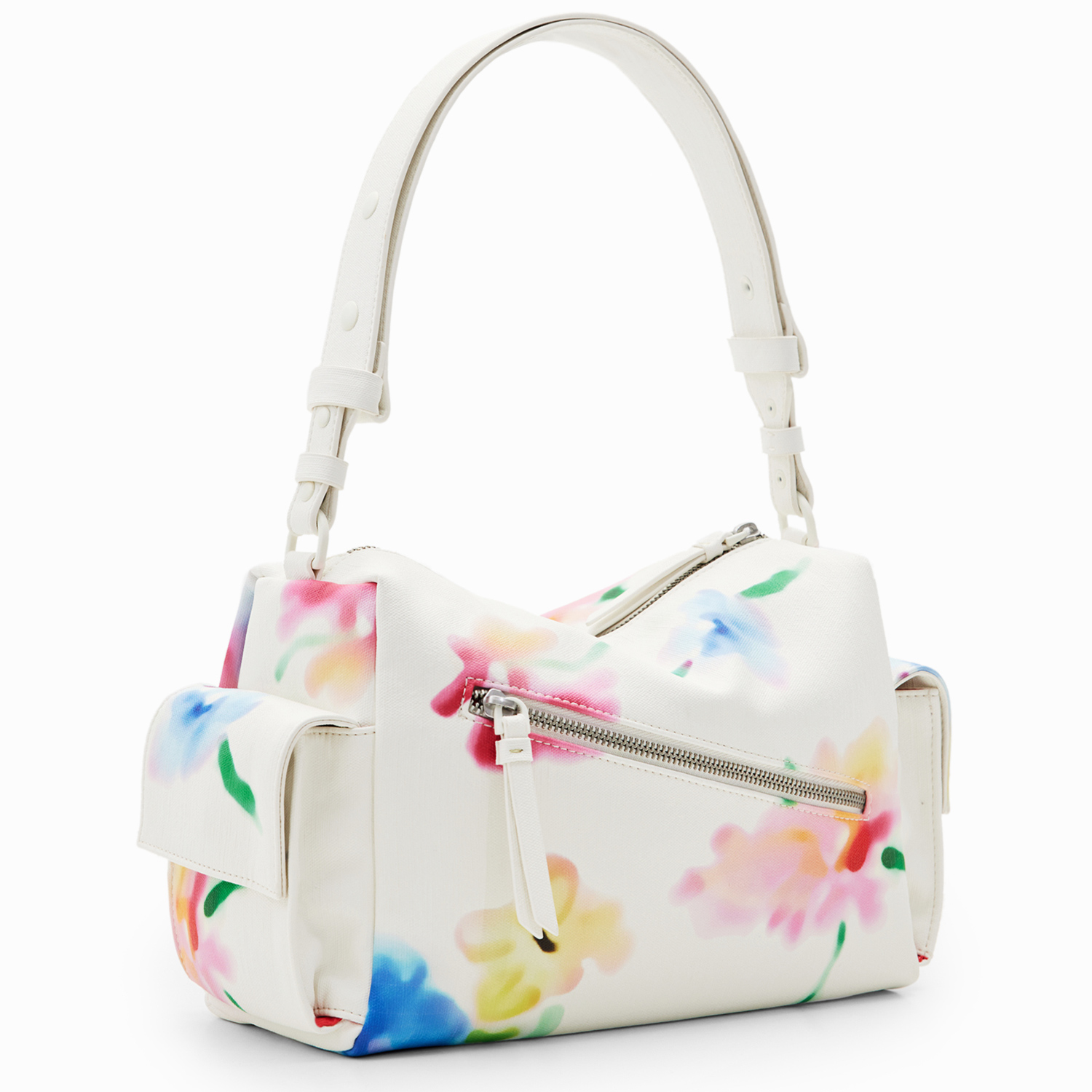 Desigual Damen Schultertasche Liquidflower Habana blanco roto