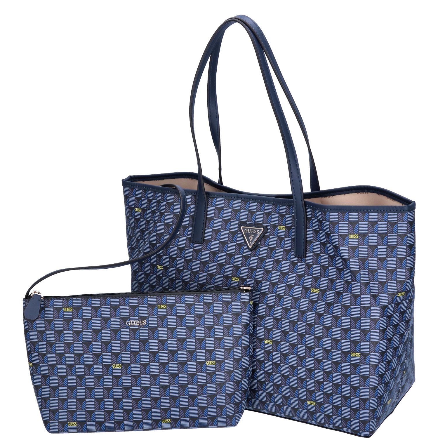 GUESS Damen Shopper Vikky Blue Logo