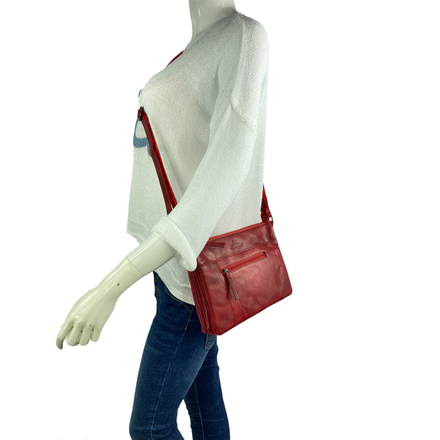 The Skandinavian Brand Damen Ledertasche AVANCO rot