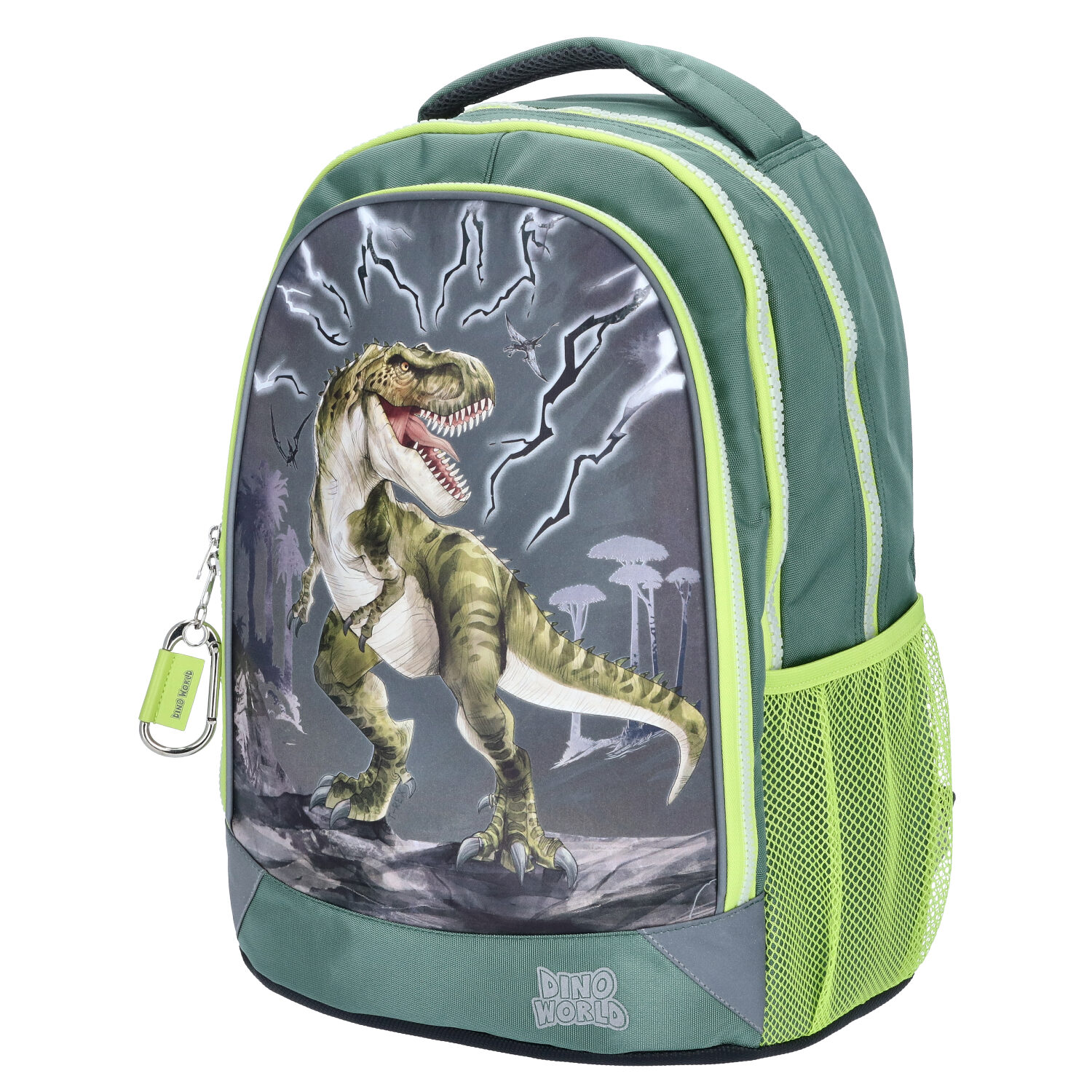 Depesche Schulrucksack Dino World REFLECTOR grün