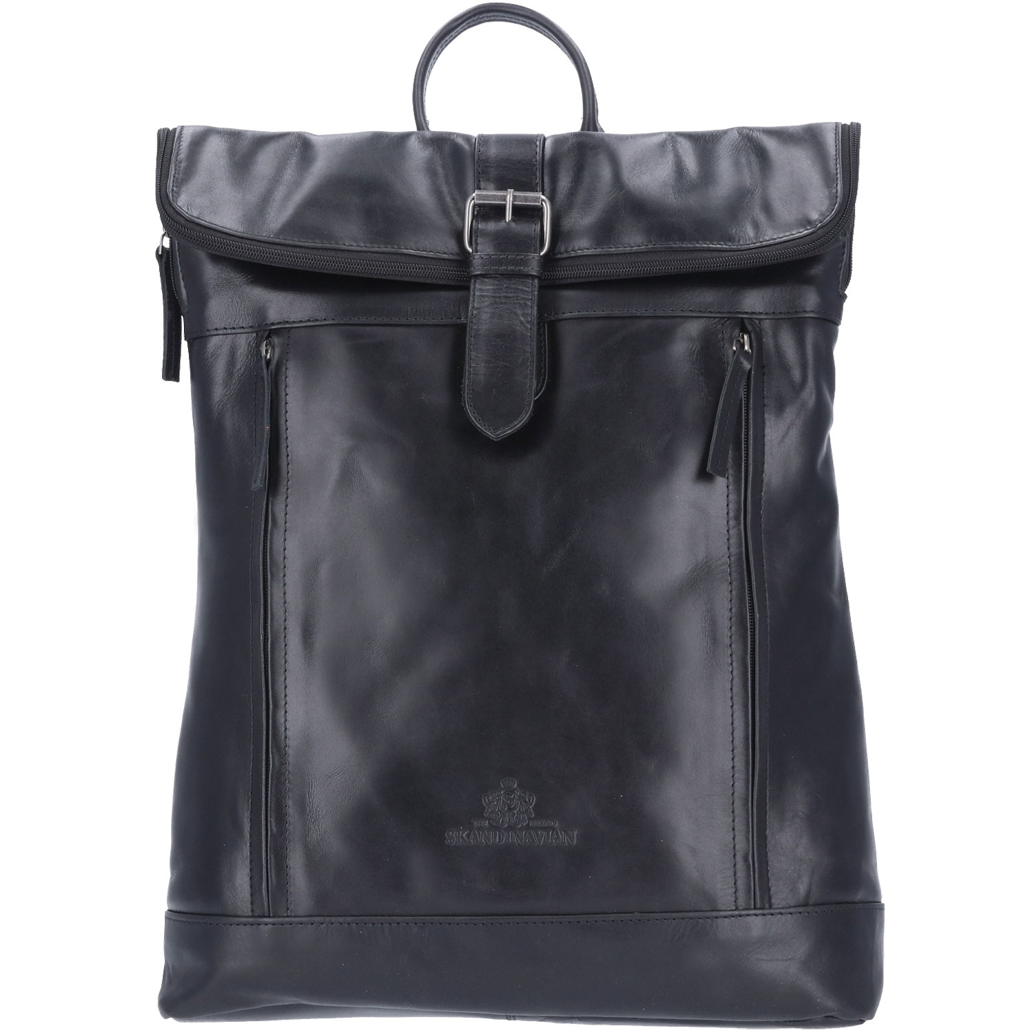 The Skandinavian Brand Leder Freizeit Rucksack - schwarz Abbildung 2