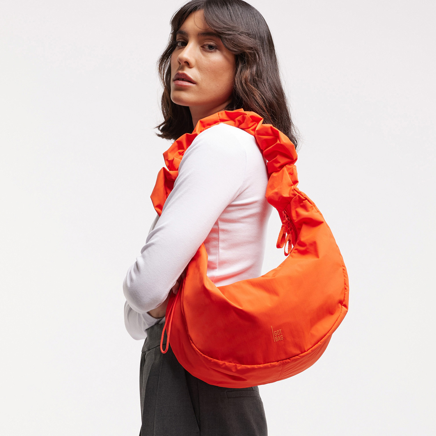Got Bag Umhängetasche Ruffle Moon Bag hot coral mono Abbildung 6