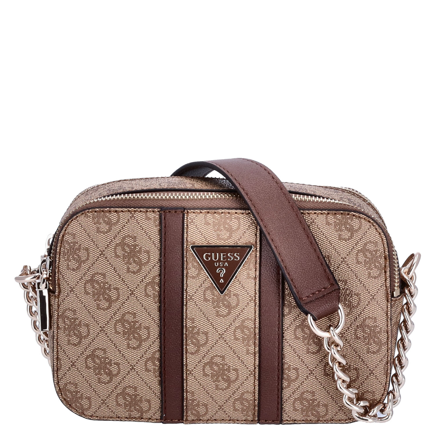 GUESS Damen Umhängetasche Noreen Latte Logo/Brown Abbildung 4