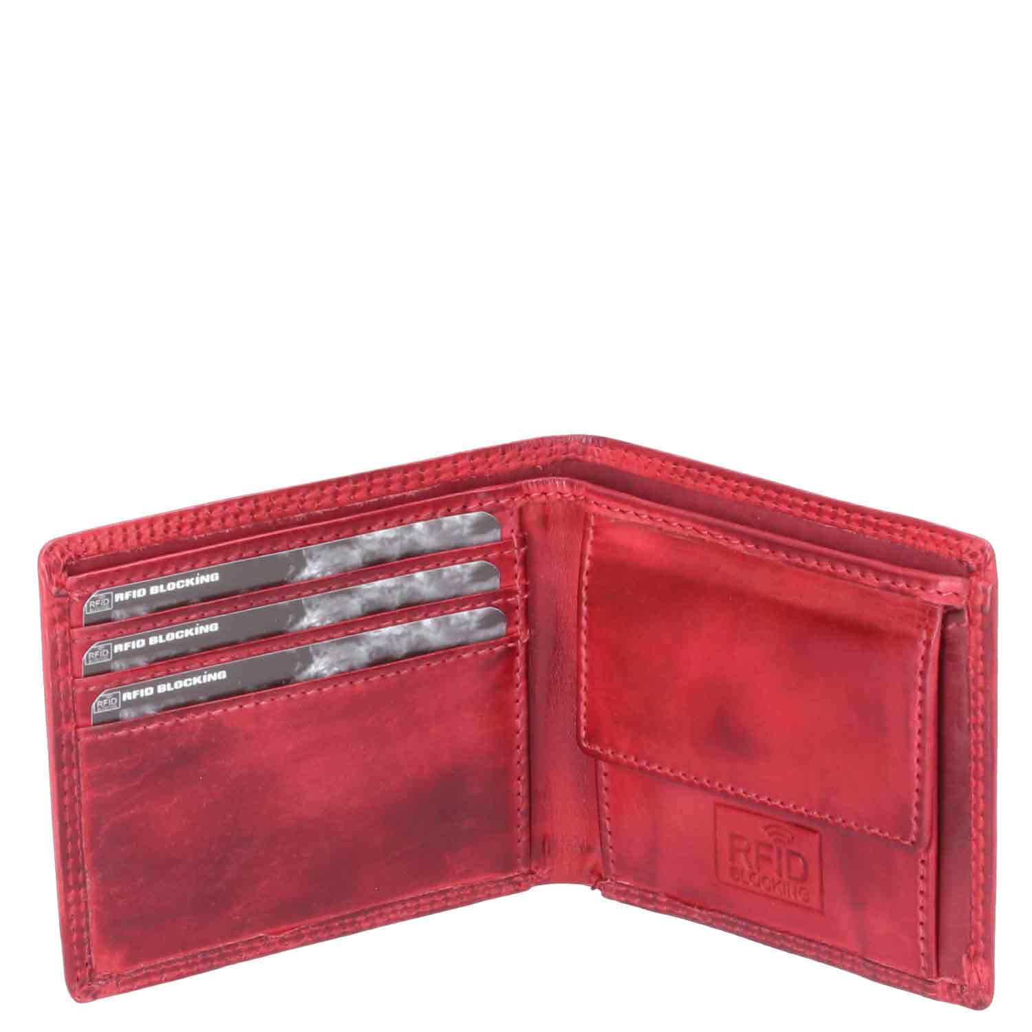 Urban Bull Wallet square washed Leder  rot